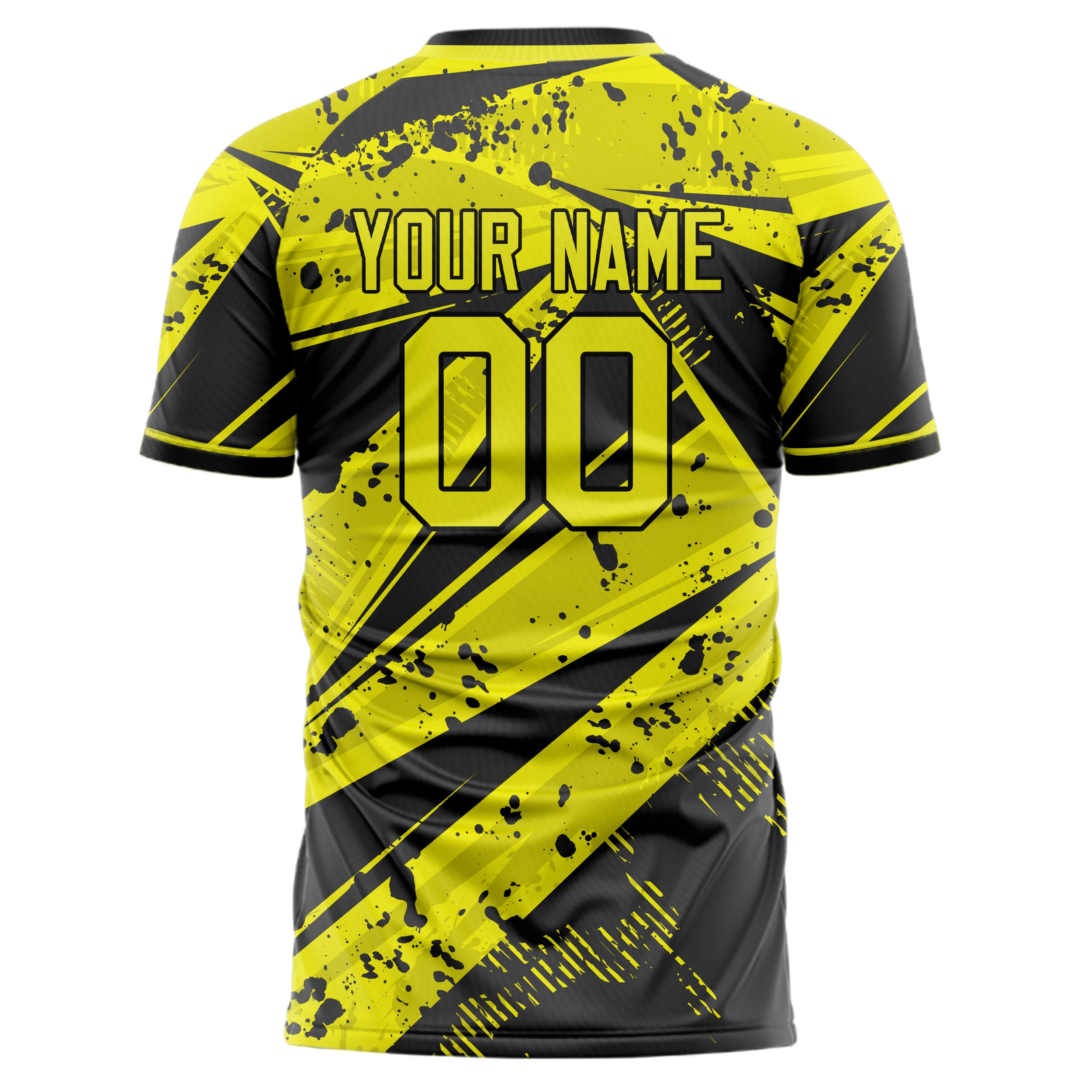 Custom Professional Yellow Black Splash Soccer Jersey