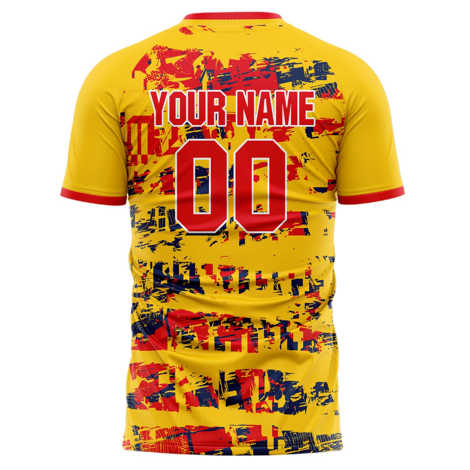 Custom Professional Gold Red Abstract Soccer Jersey