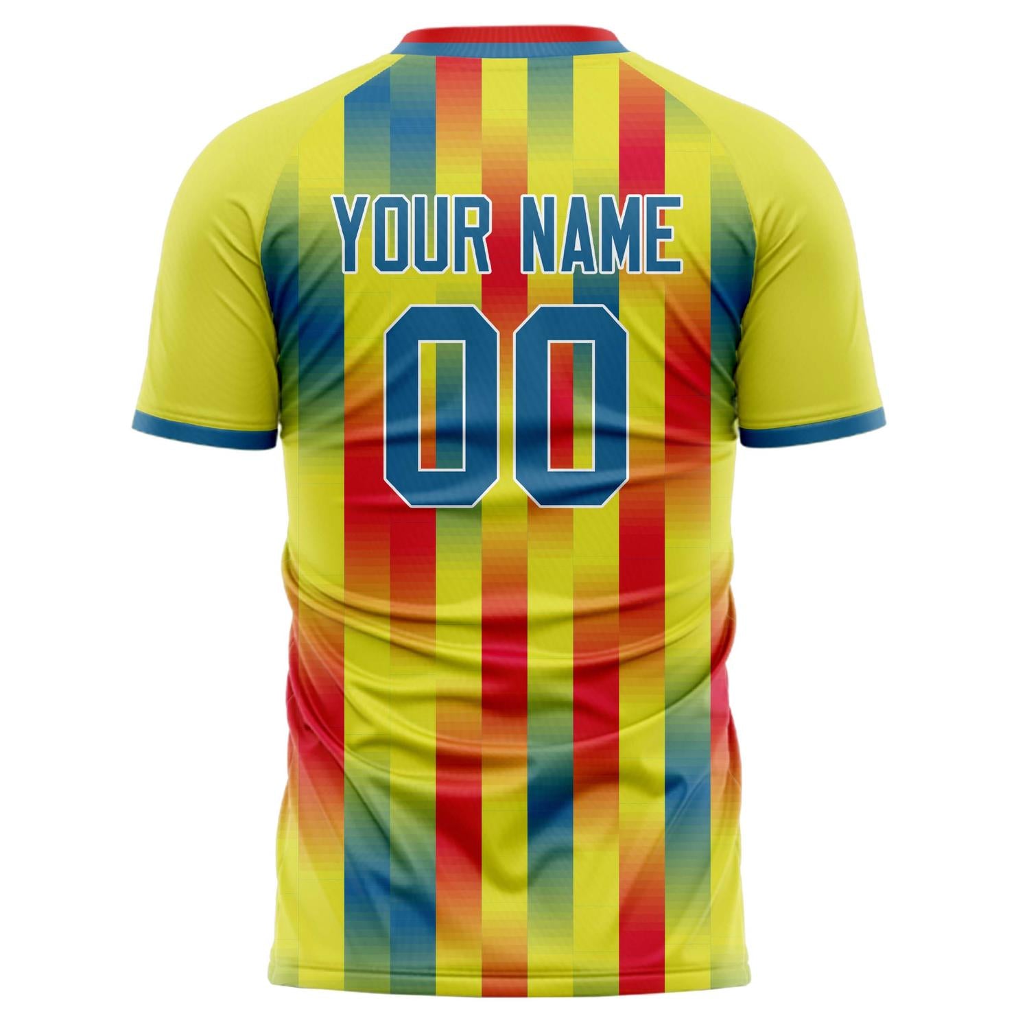 Custom Professional Yellow Red Neon Soccer Jersey