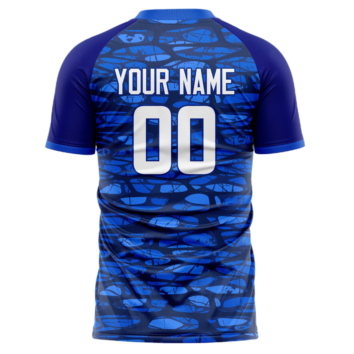 Custom Professional Blue White Abstract Soccer Jersey