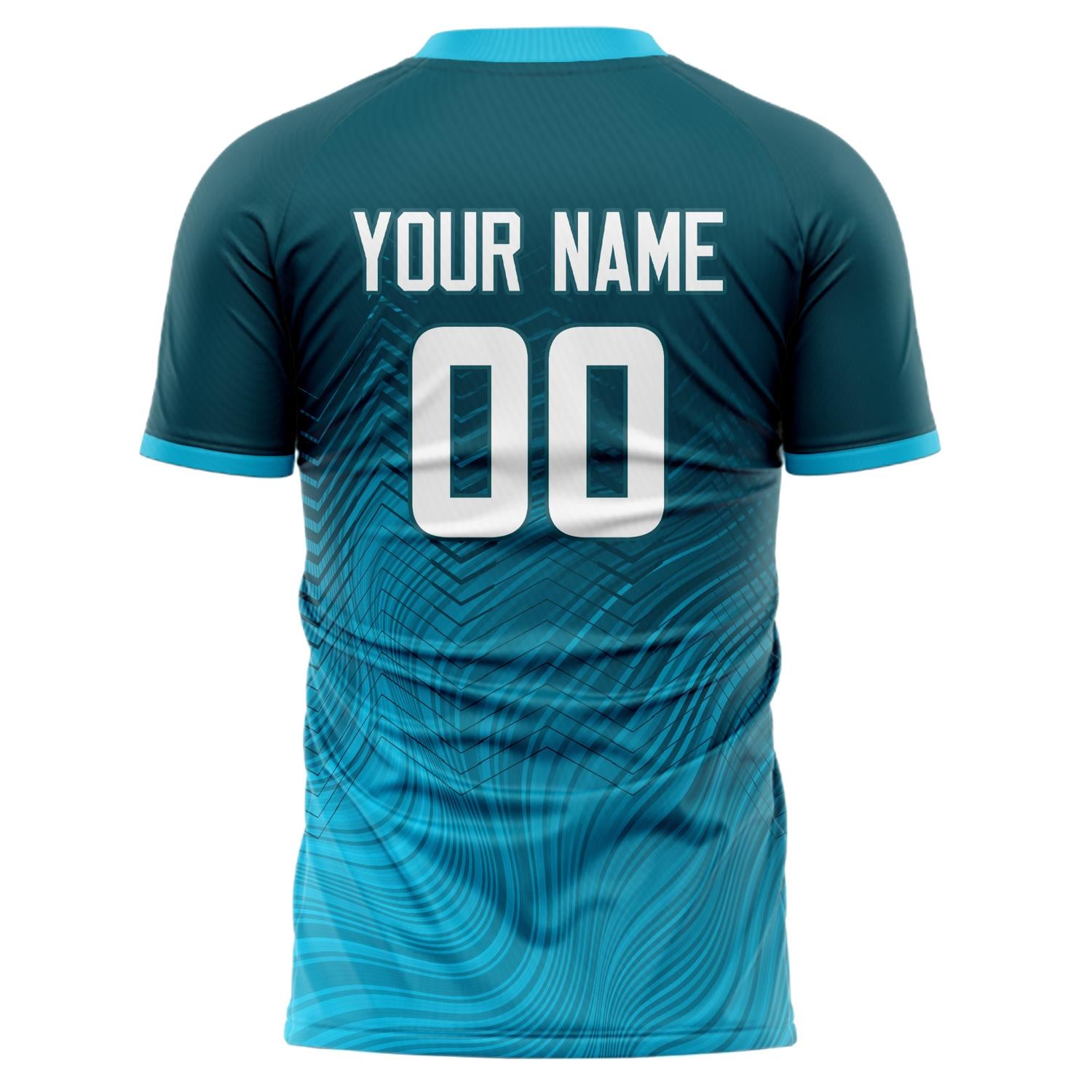 Benutzerdefiniertes Professionelles Blau Weiß Gewelltes Fußballtrikot