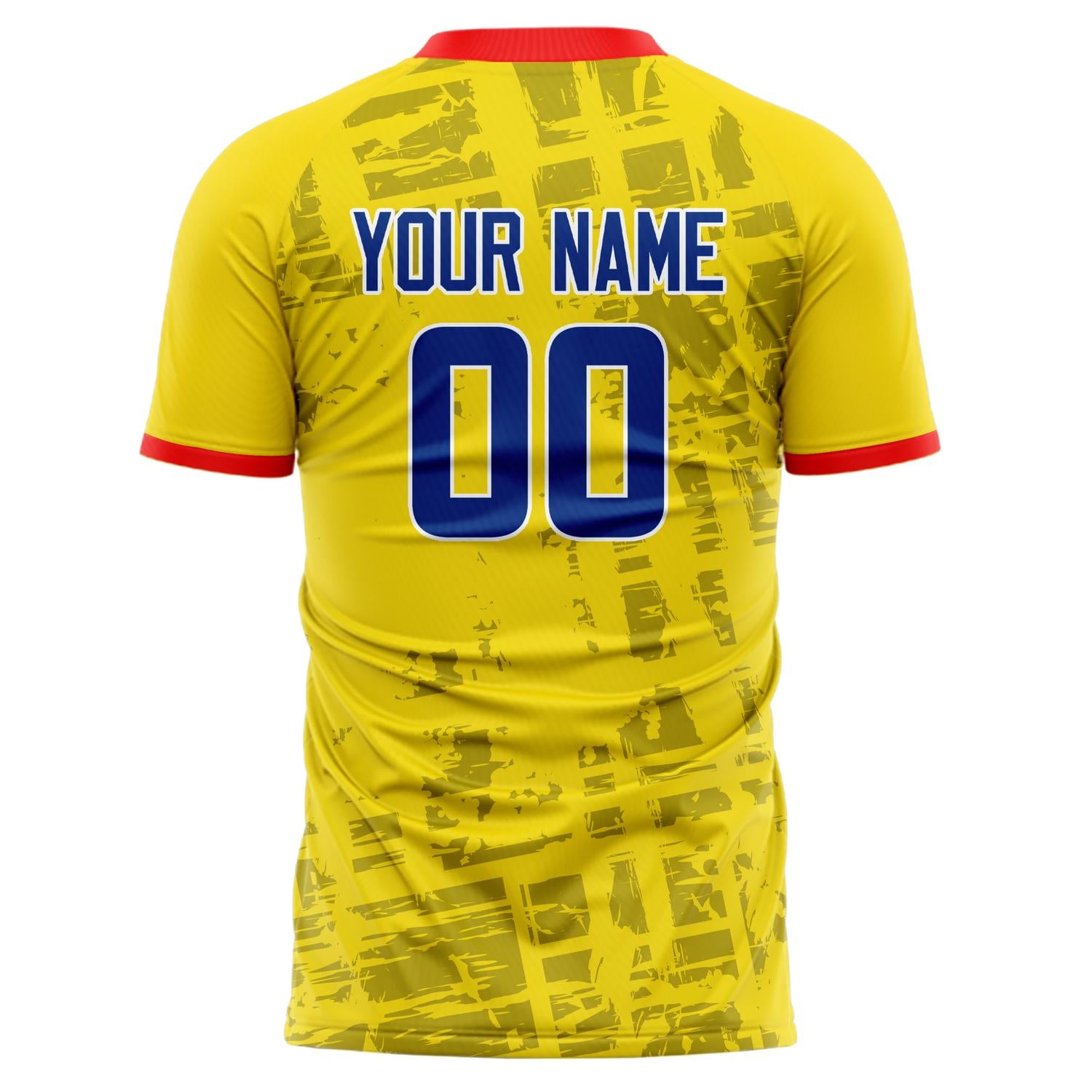 Benutzerdefiniertes Professionelles Gold Königsblau Gestricheltes Fußballtrikot