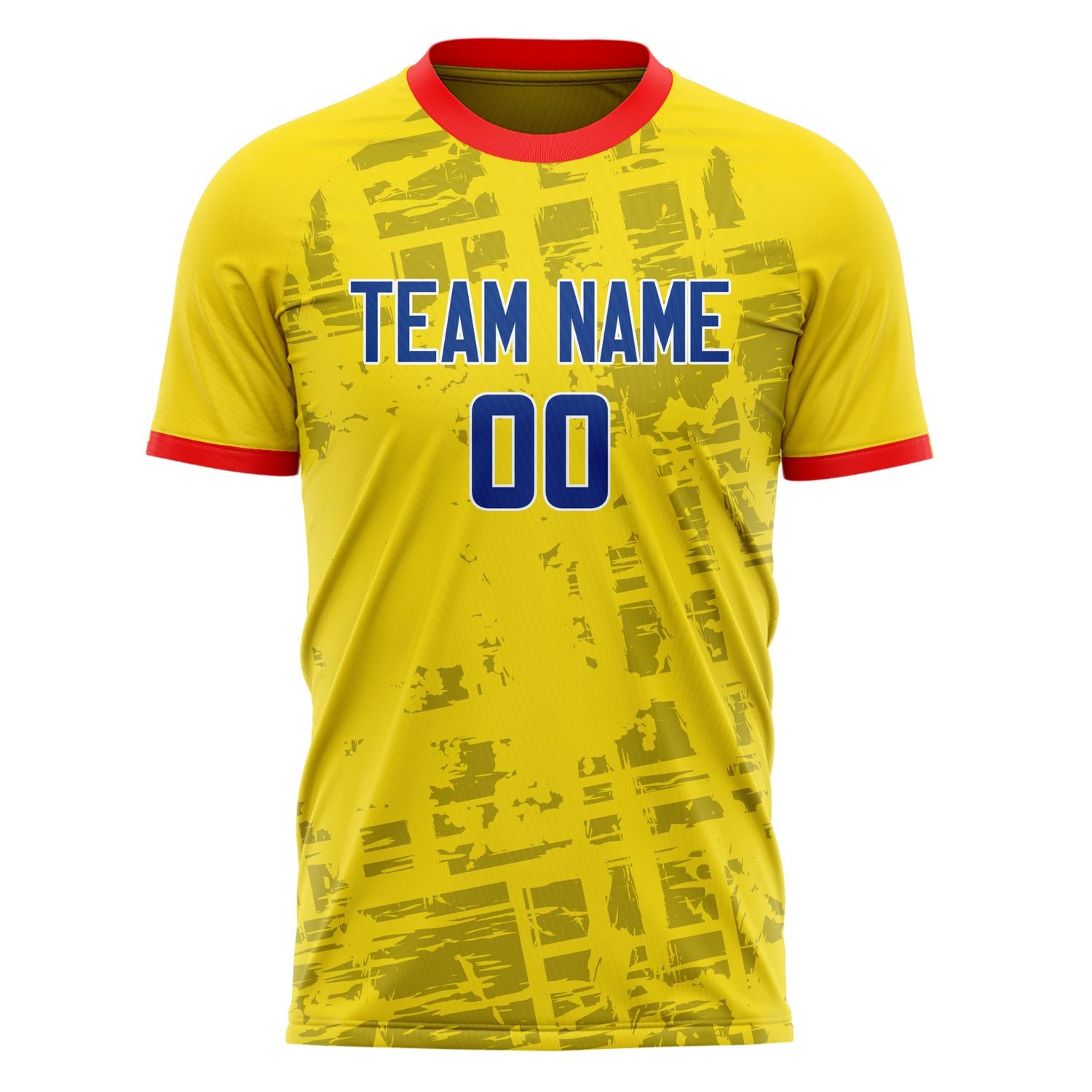 Custom Professional Gold Royal Blue Dotted Soccer Jersey