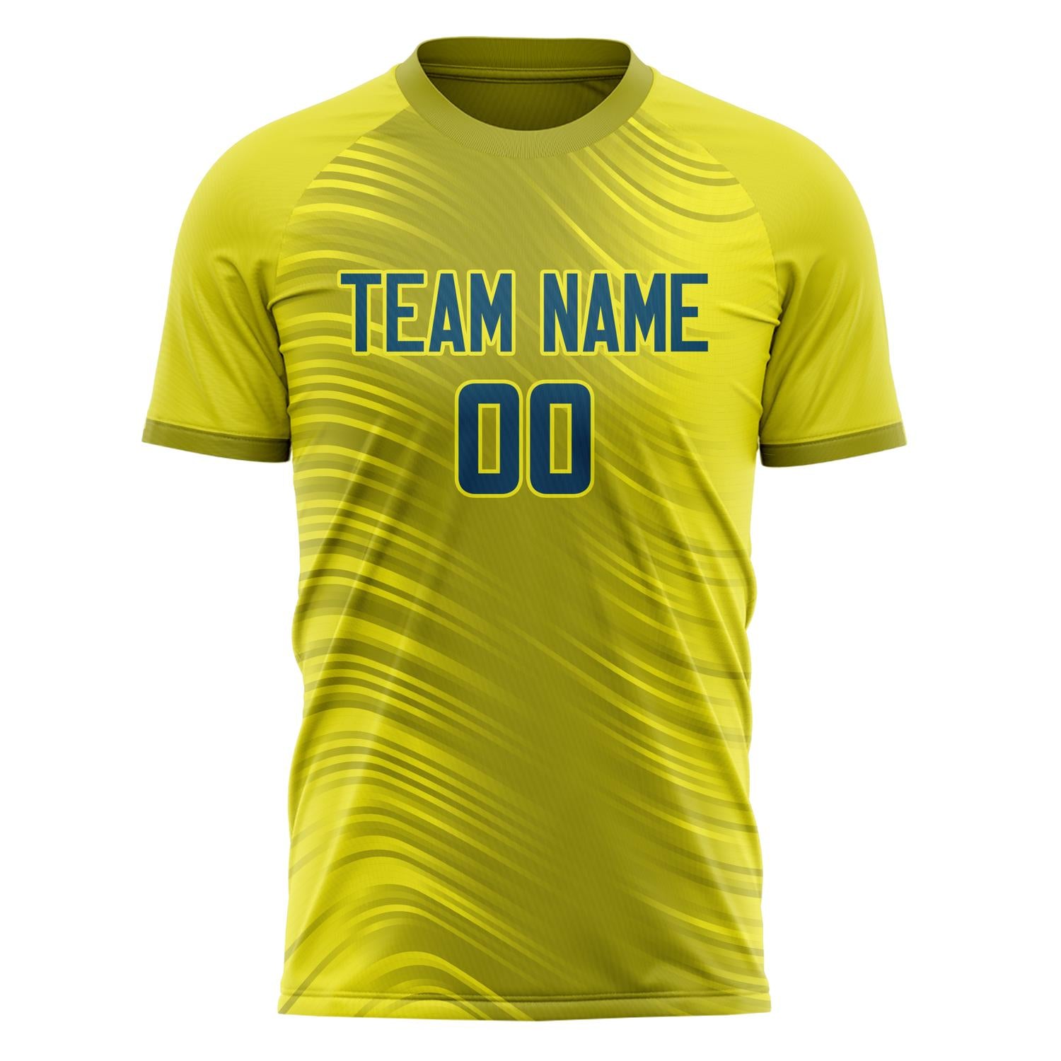 Custom Professional Yellow Navy Blue Shades Soccer Jersey