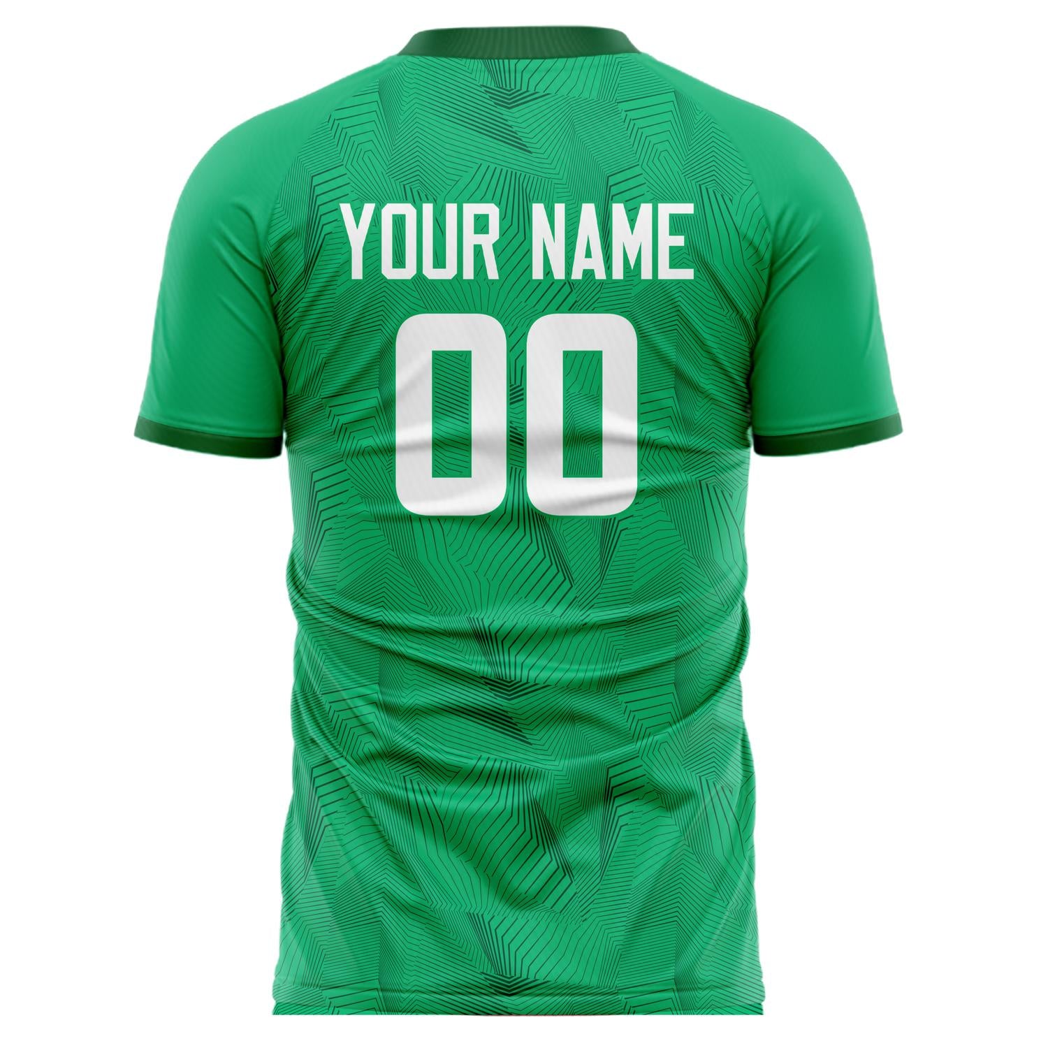 Benutzerdefiniertes Professionelles Kelly Grün Weiß Linien Fußballtrikot