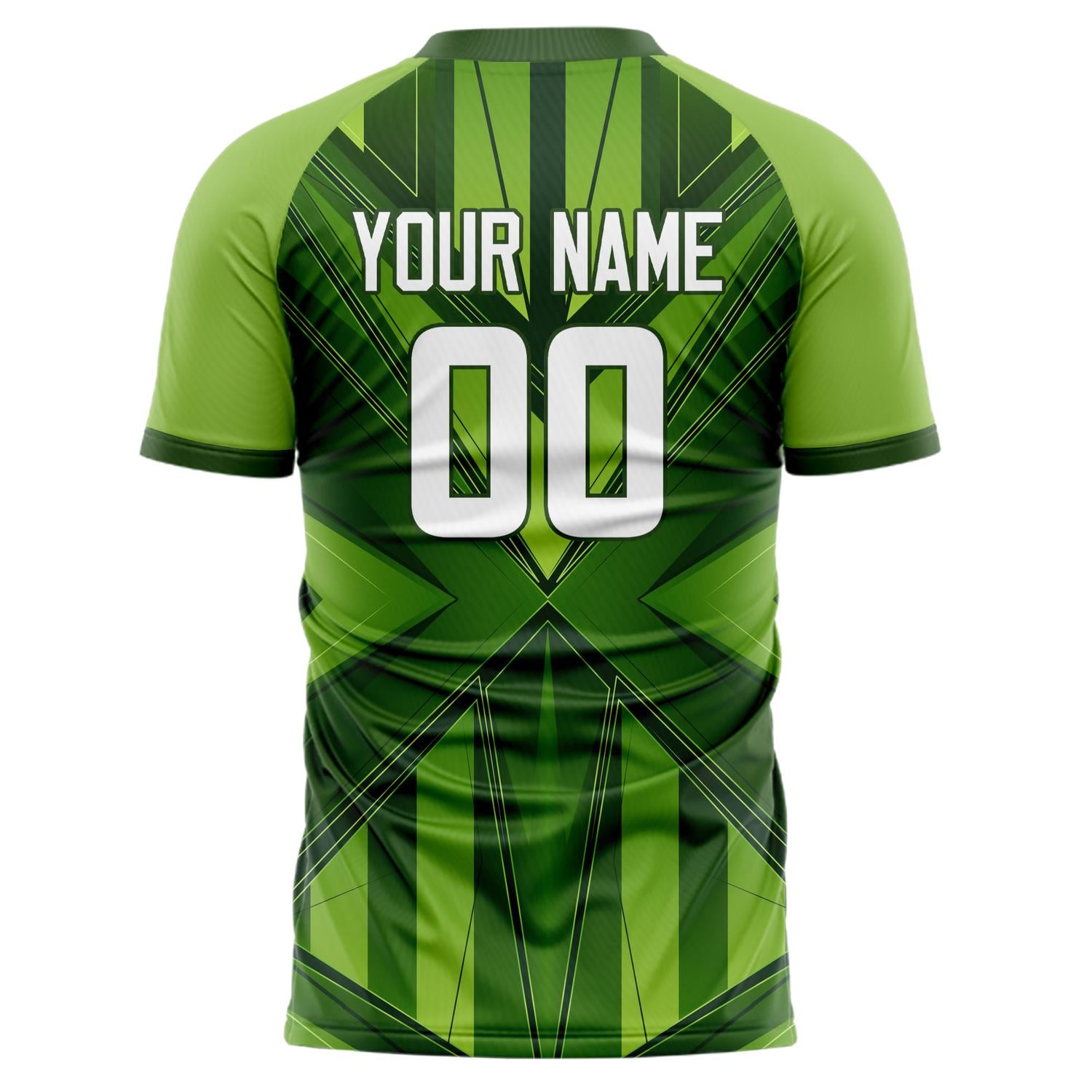 Benutzerdefiniertes Professionelles Kelly Grün Weiß Geometrie Fußballtrikot