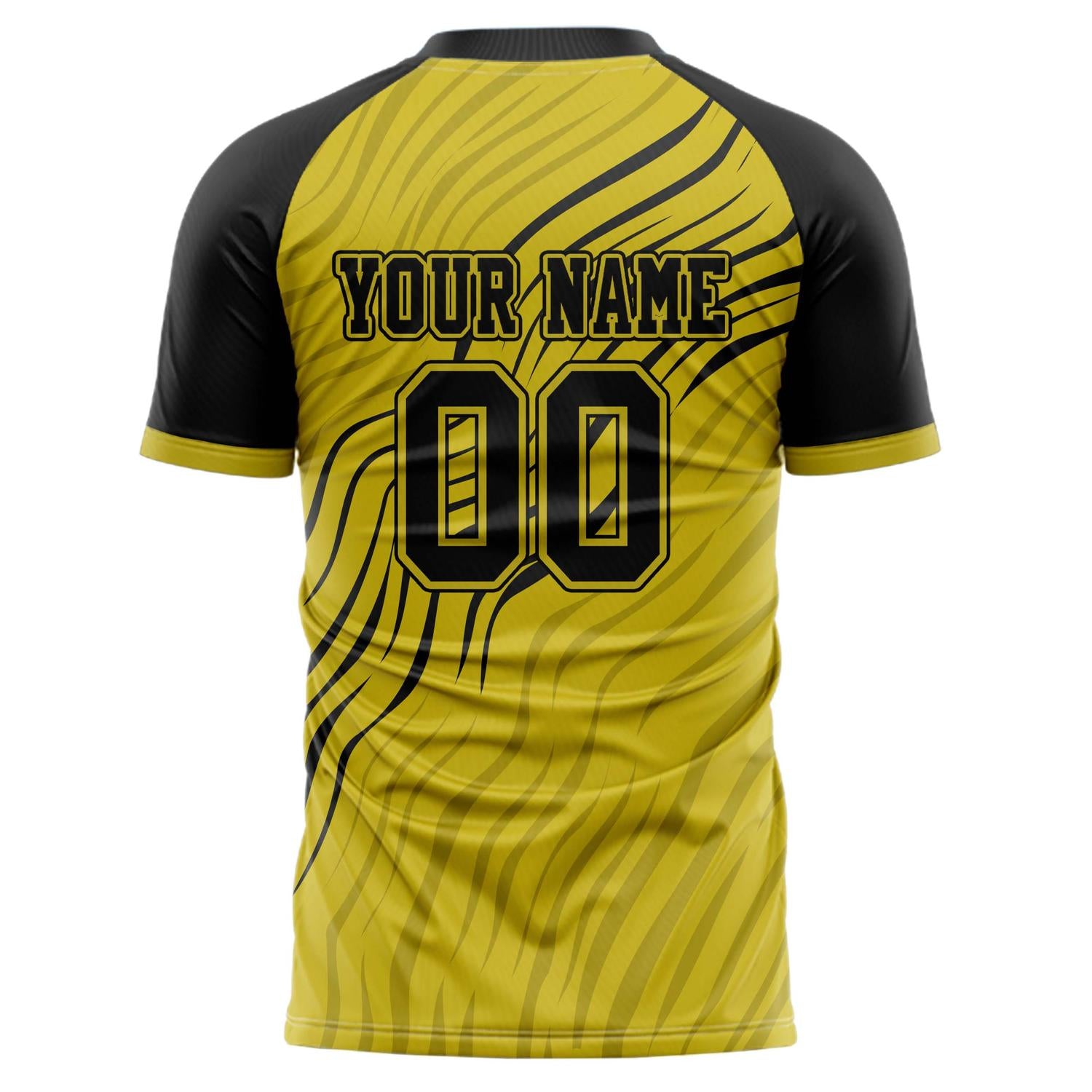 Benutzerdefiniertes Professionelles Altgold Schwarz Geometrie Fußballtrikot