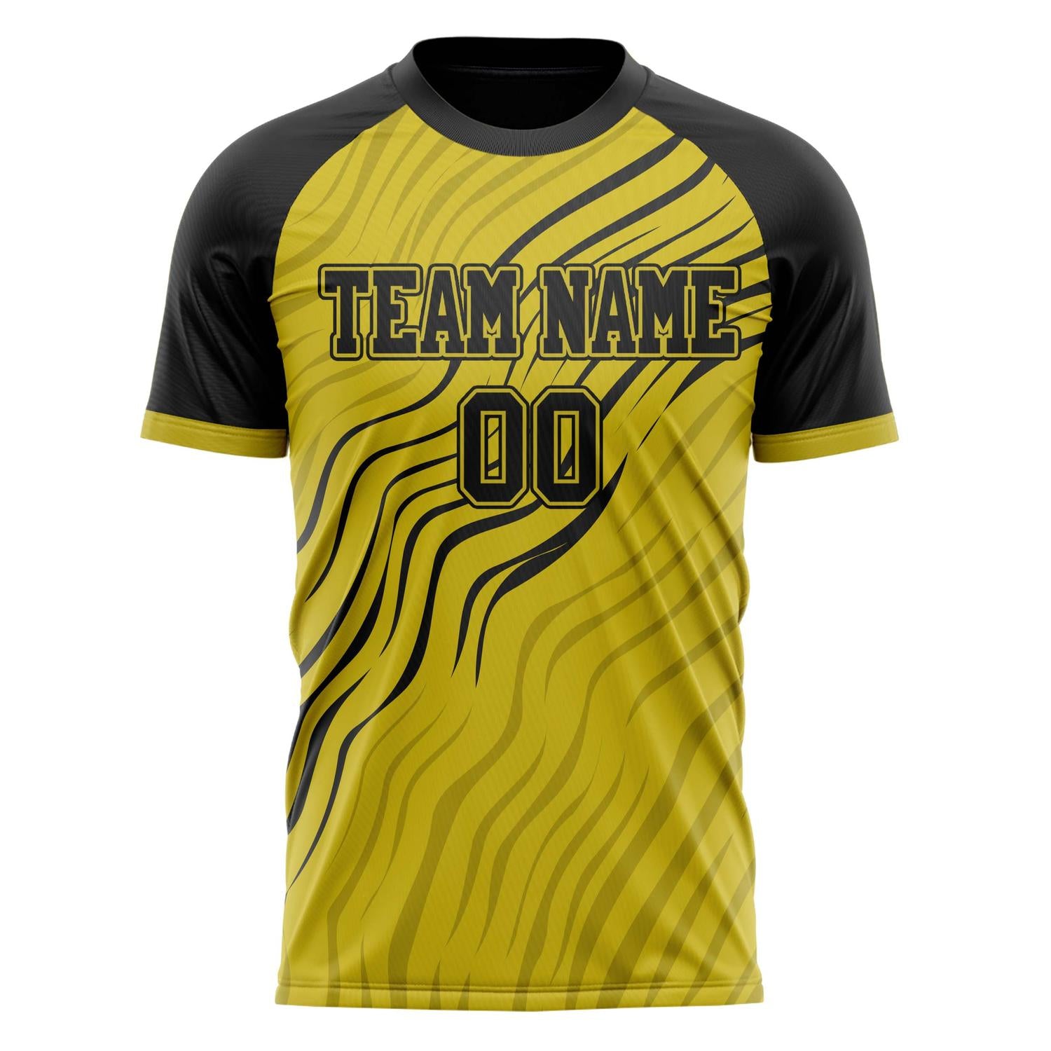 Custom Professional Old Gold Black Geometry Soccer Jersey