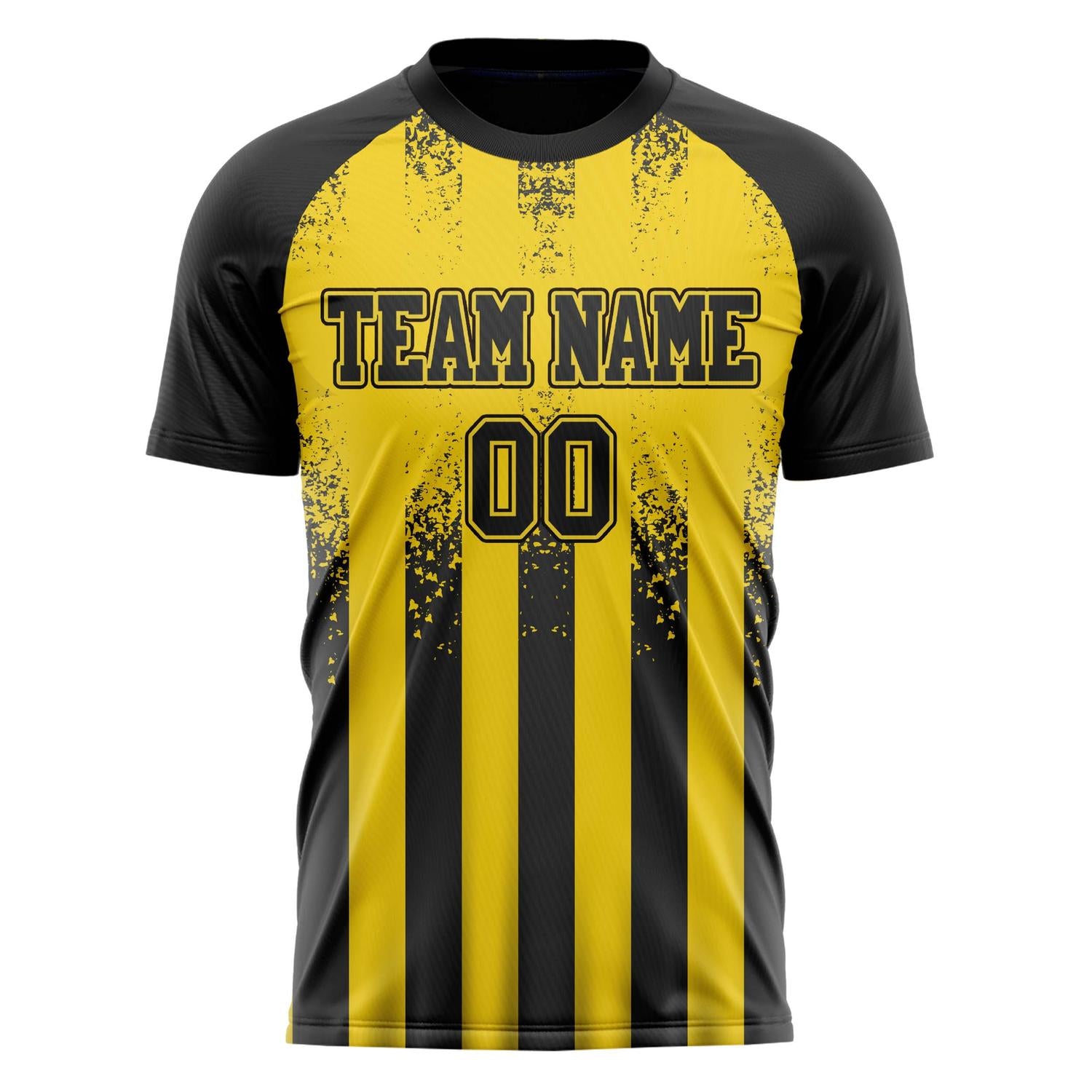 Custom Professional Gold Black Geometry Soccer Jersey