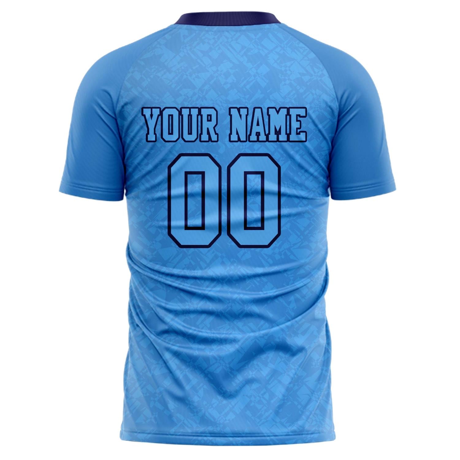 Custom Professional Blue Black Geometry Soccer Jersey