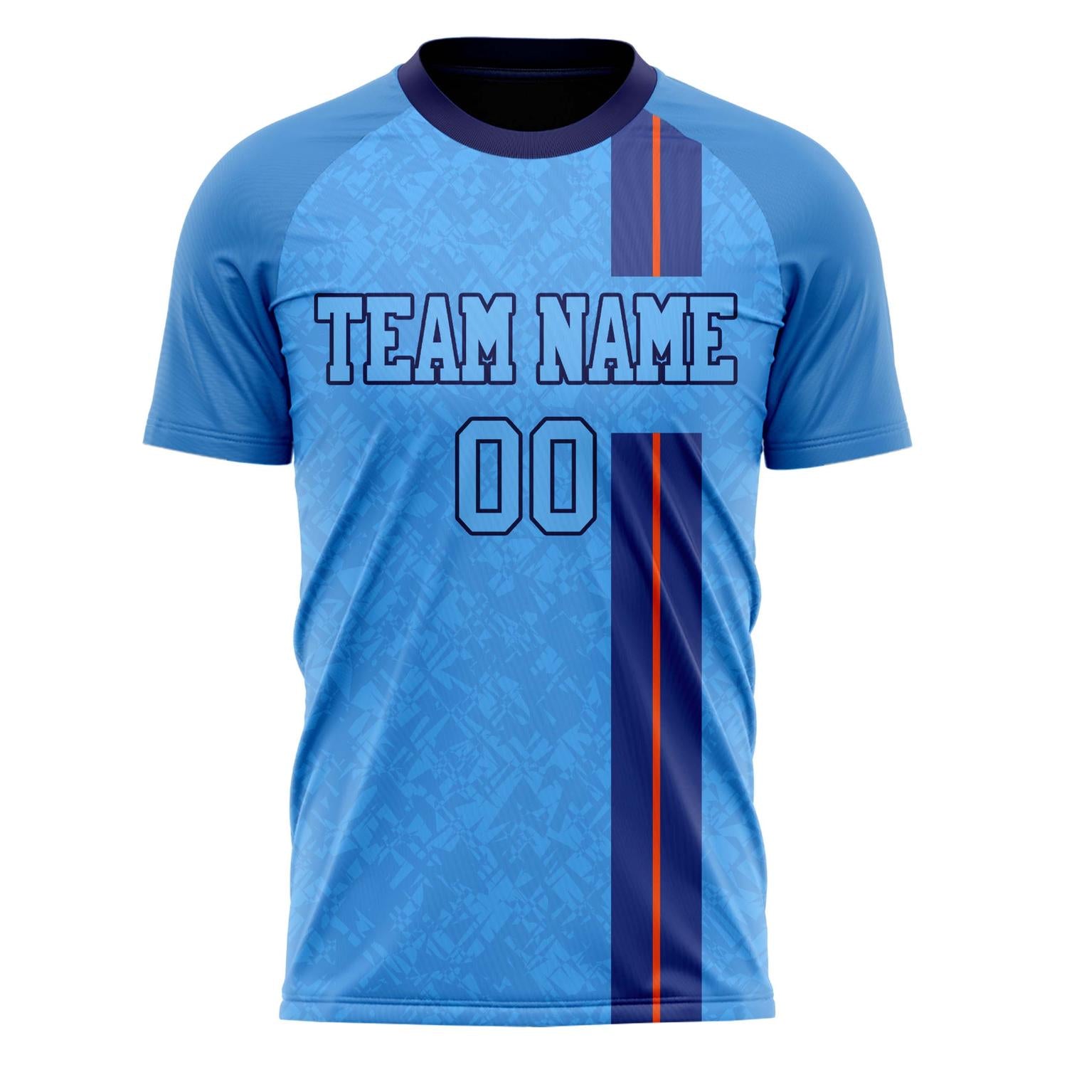 Custom Professional Blue Black Geometry Soccer Jersey