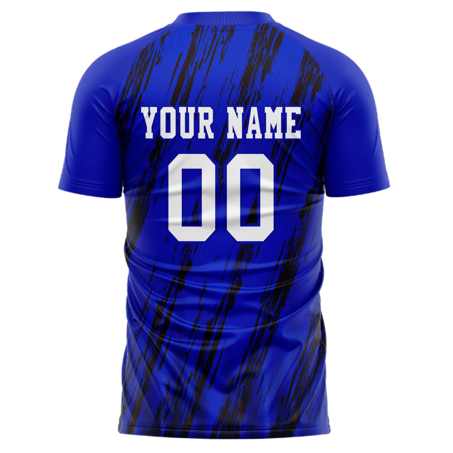 Custom Professional Blue Black Geometry Soccer Jersey