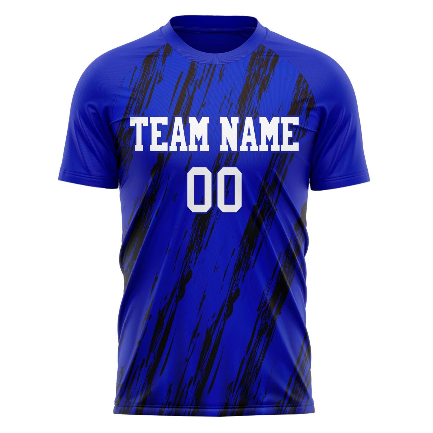 Custom Professional Blue Black Geometry Soccer Jersey