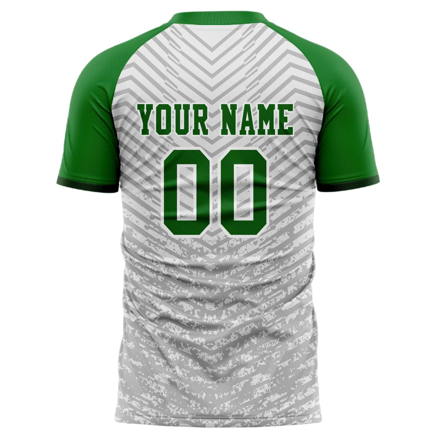 Custom Professional Grey Kelly Green Geometry Soccer Jersey