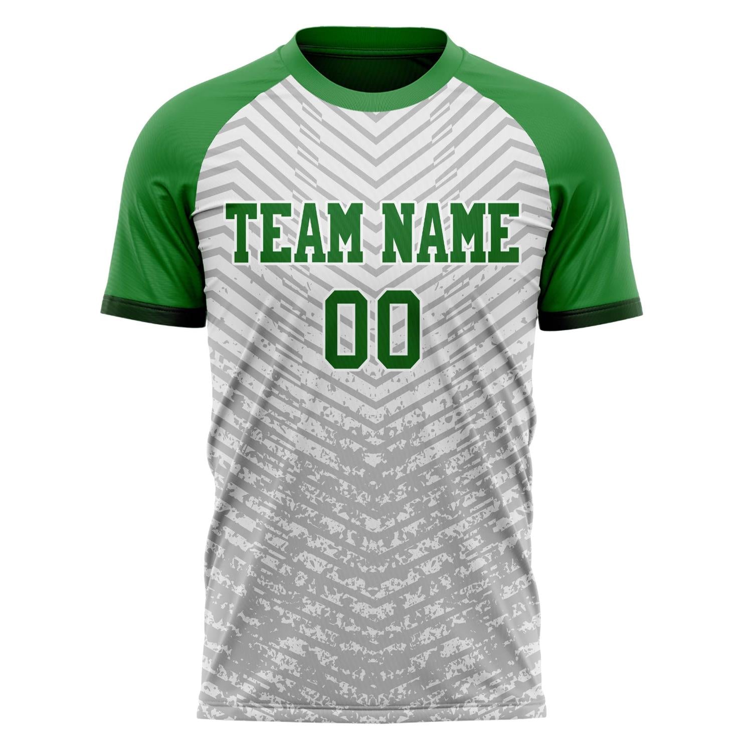 Custom Professional Grey Kelly Green Geometry Soccer Jersey