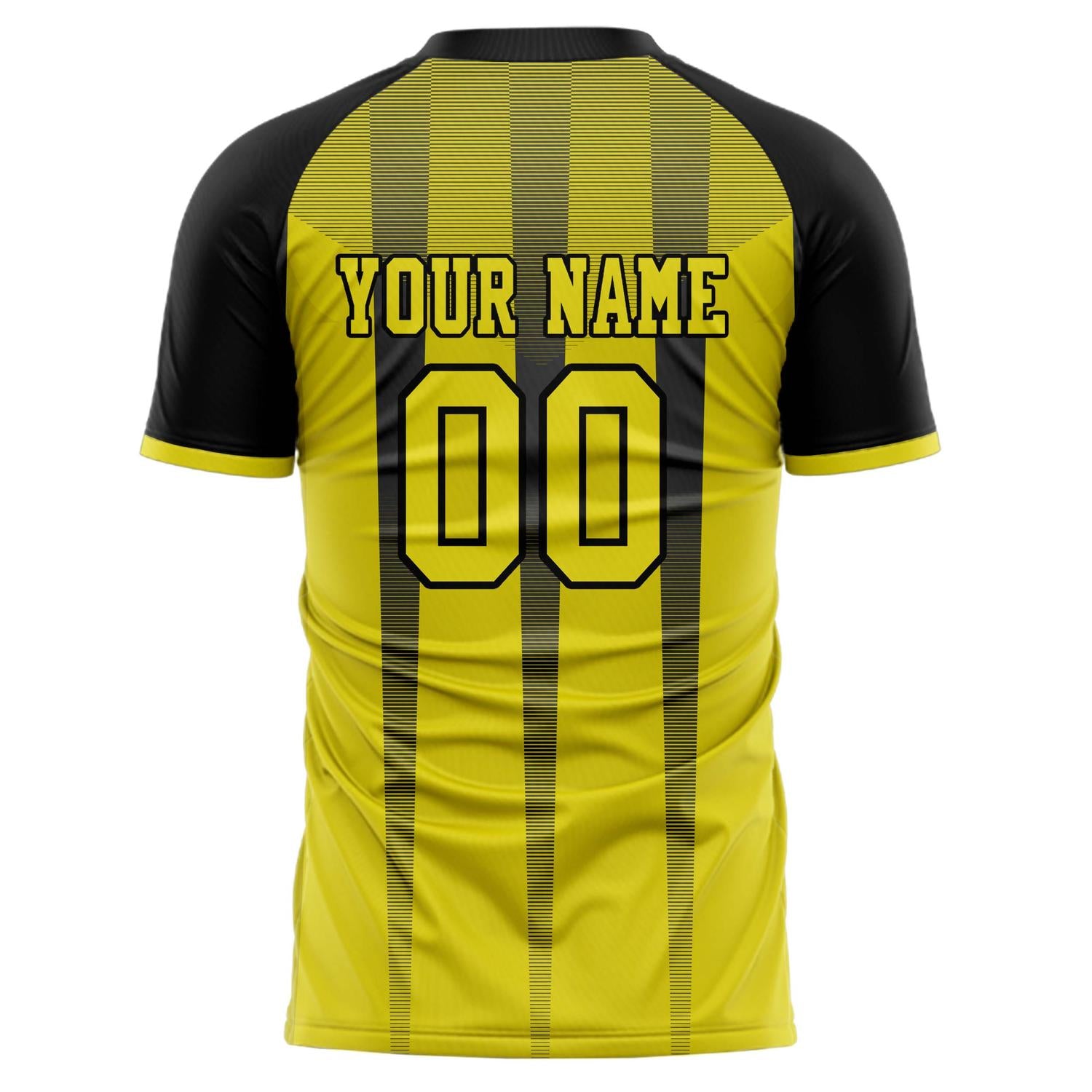 Benutzerdefiniertes Professionelles Gelb Schwarz Geometrie Fußballtrikot