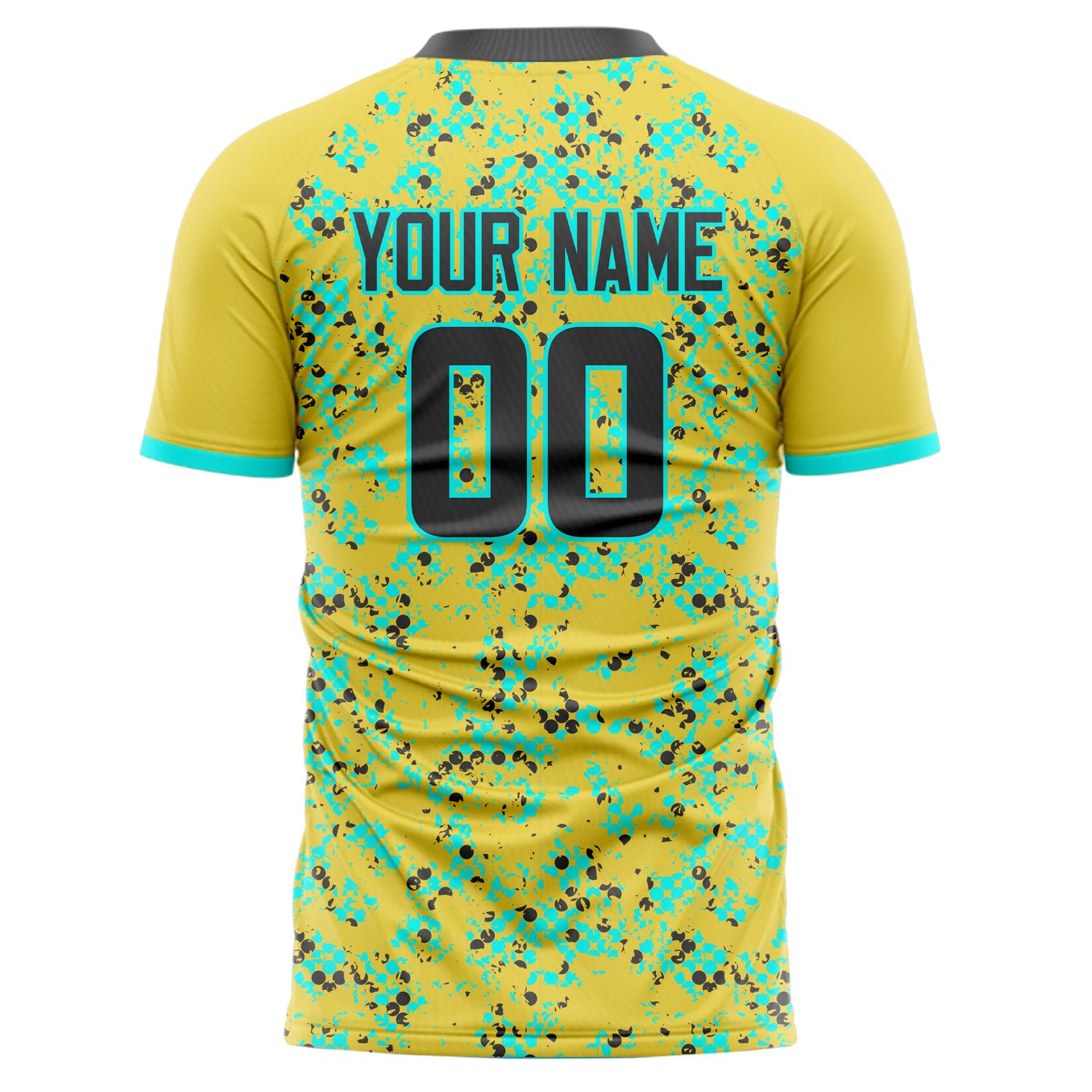 Benutzerdefiniertes Professionelles Gelb Grau Spritzer Fußballtrikot