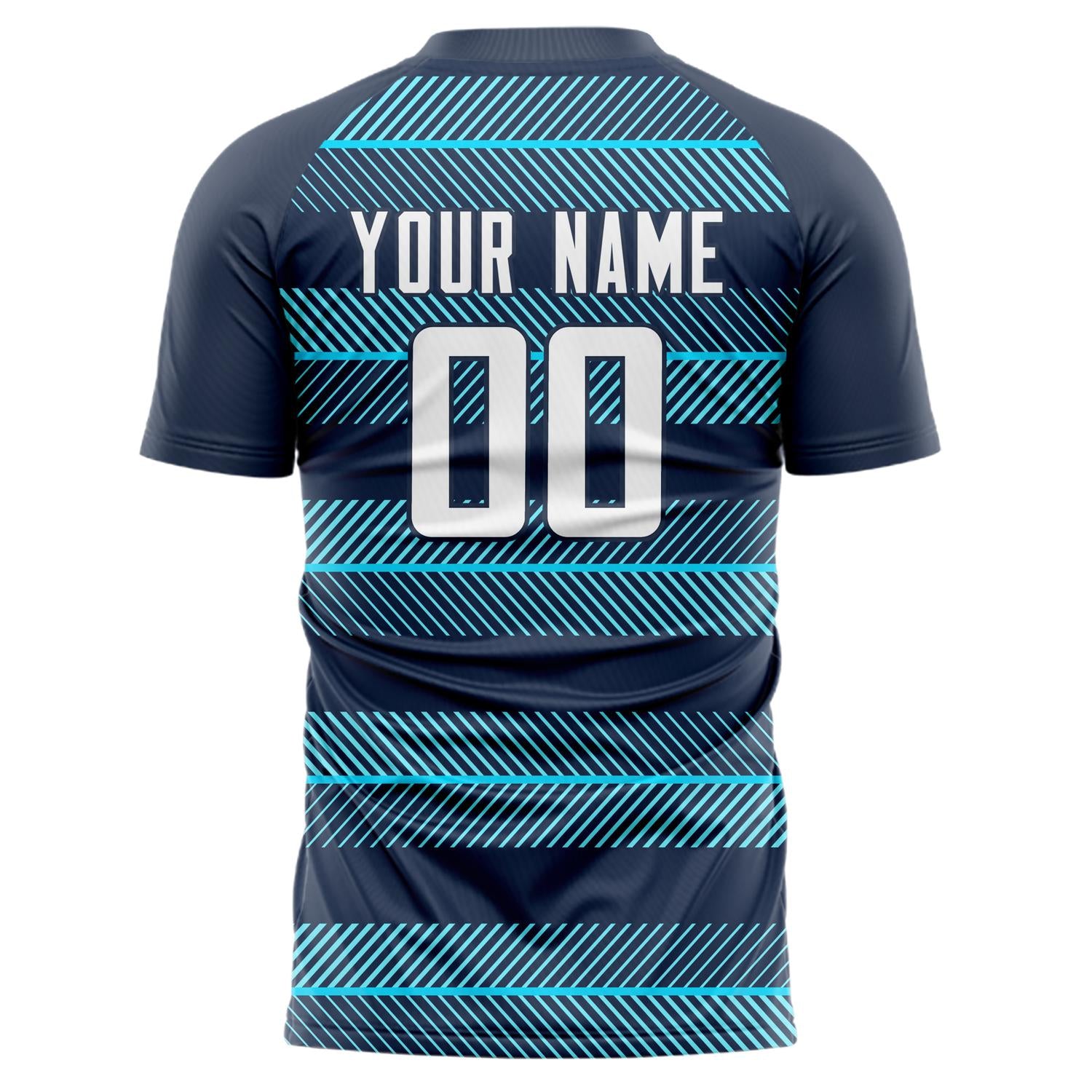 Custom Professional Navy Blue Light Blue Soccer Jersey