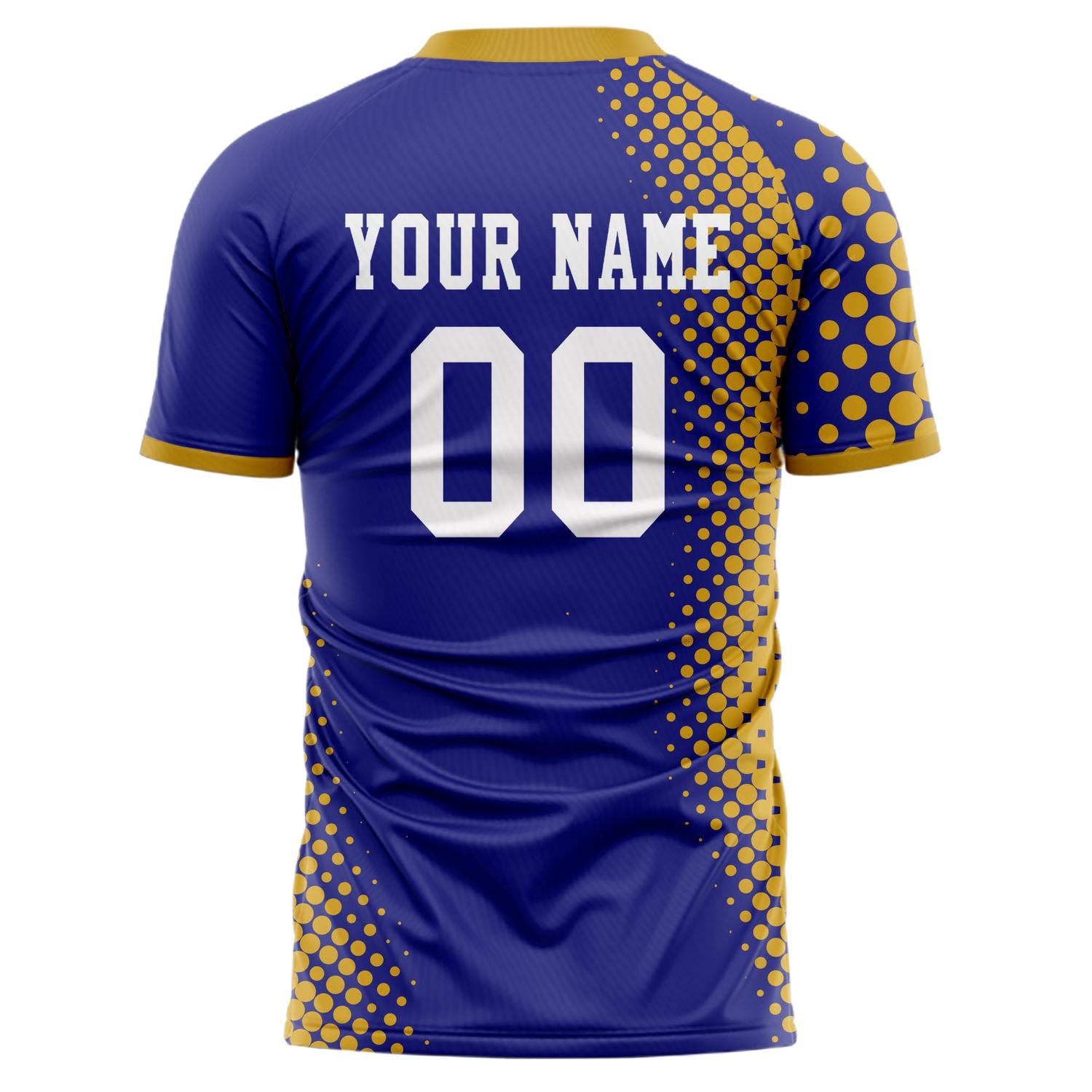 Custom Professional Purple Old Gold Dots Soccer Jersey