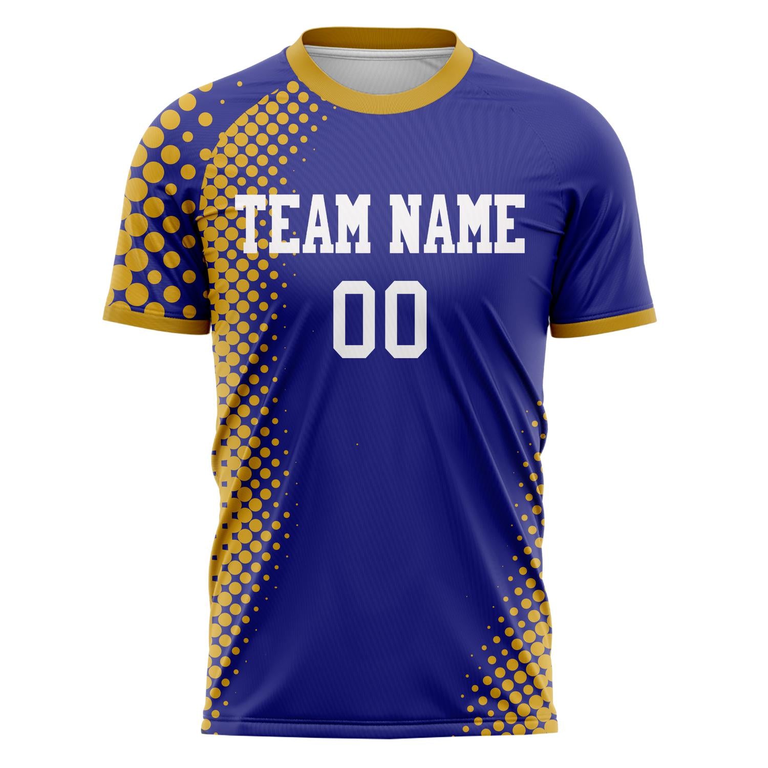 Custom Professional Purple Old Gold Dots Soccer Jersey