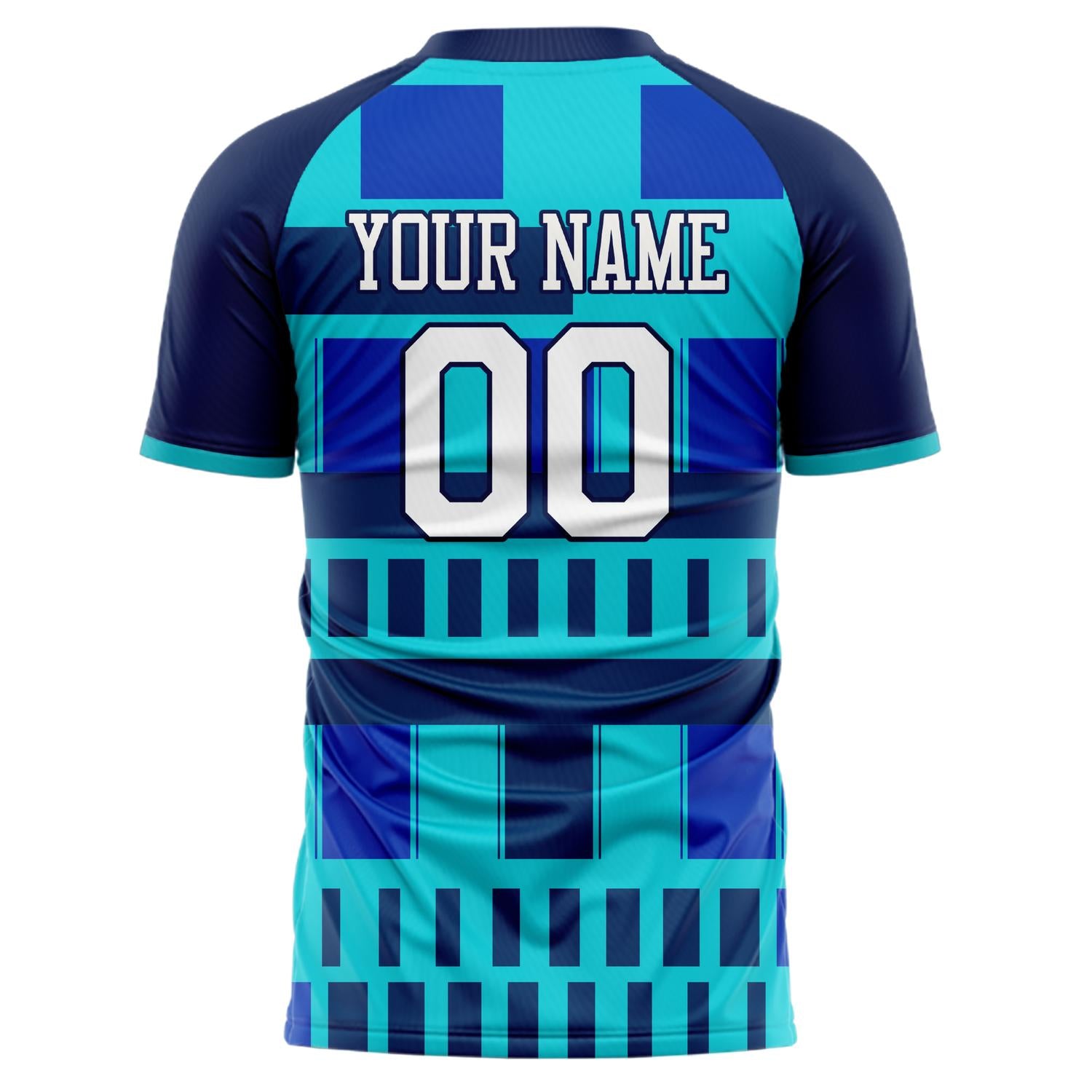 Custom Professional Blue Navy Geometric Soccer Jersey