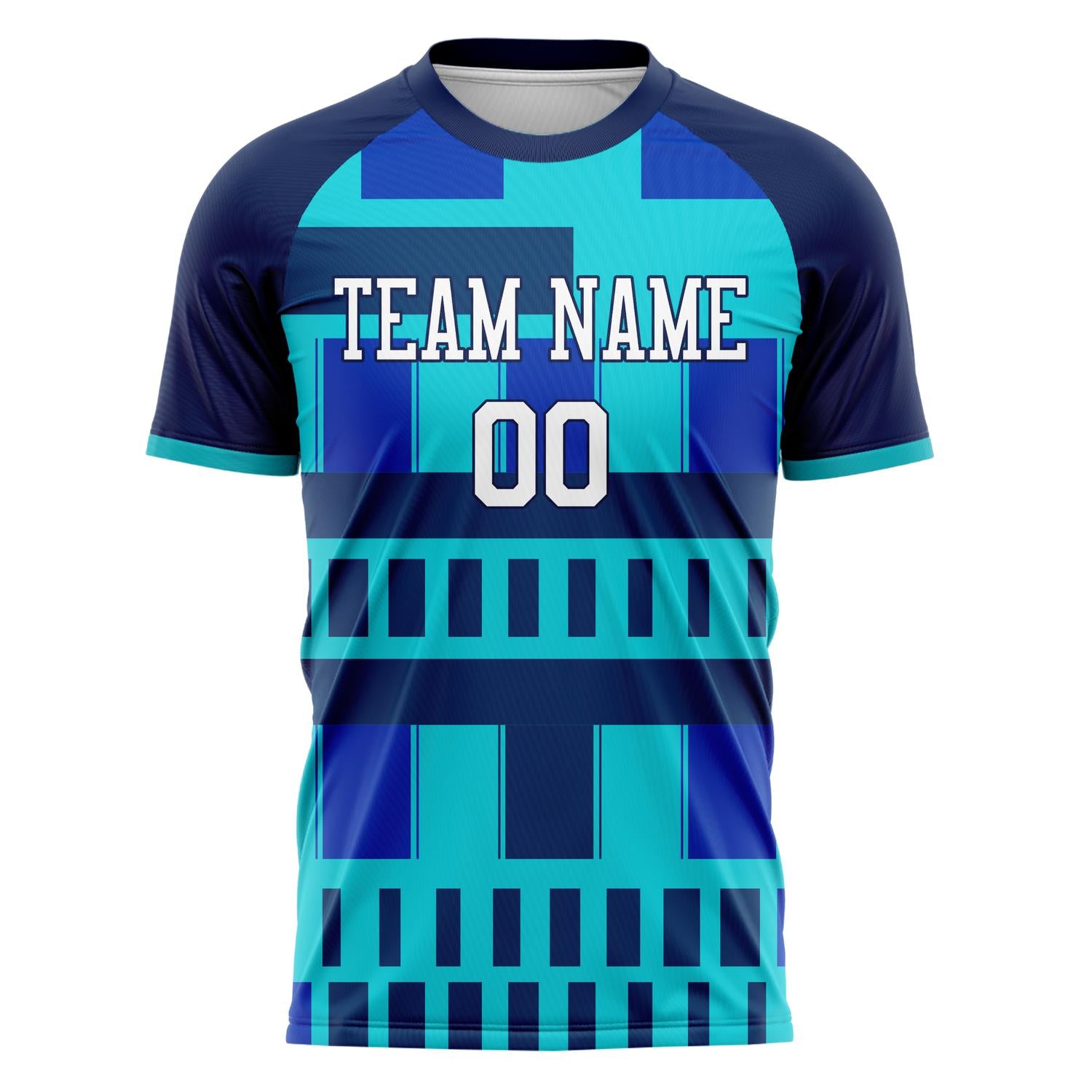Custom Professional Blue Navy Geometric Soccer Jersey