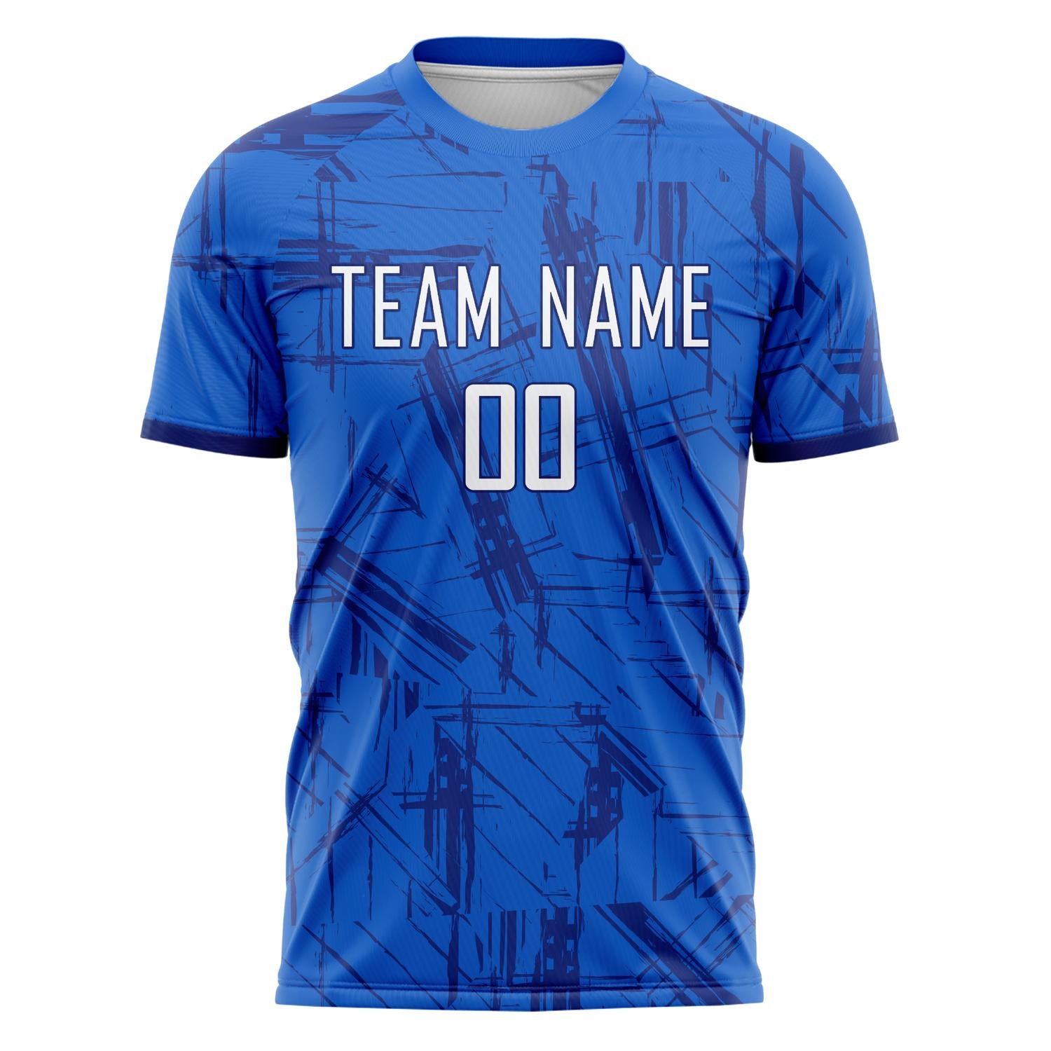 Custom Professional Blue White Lines Soccer Jersey