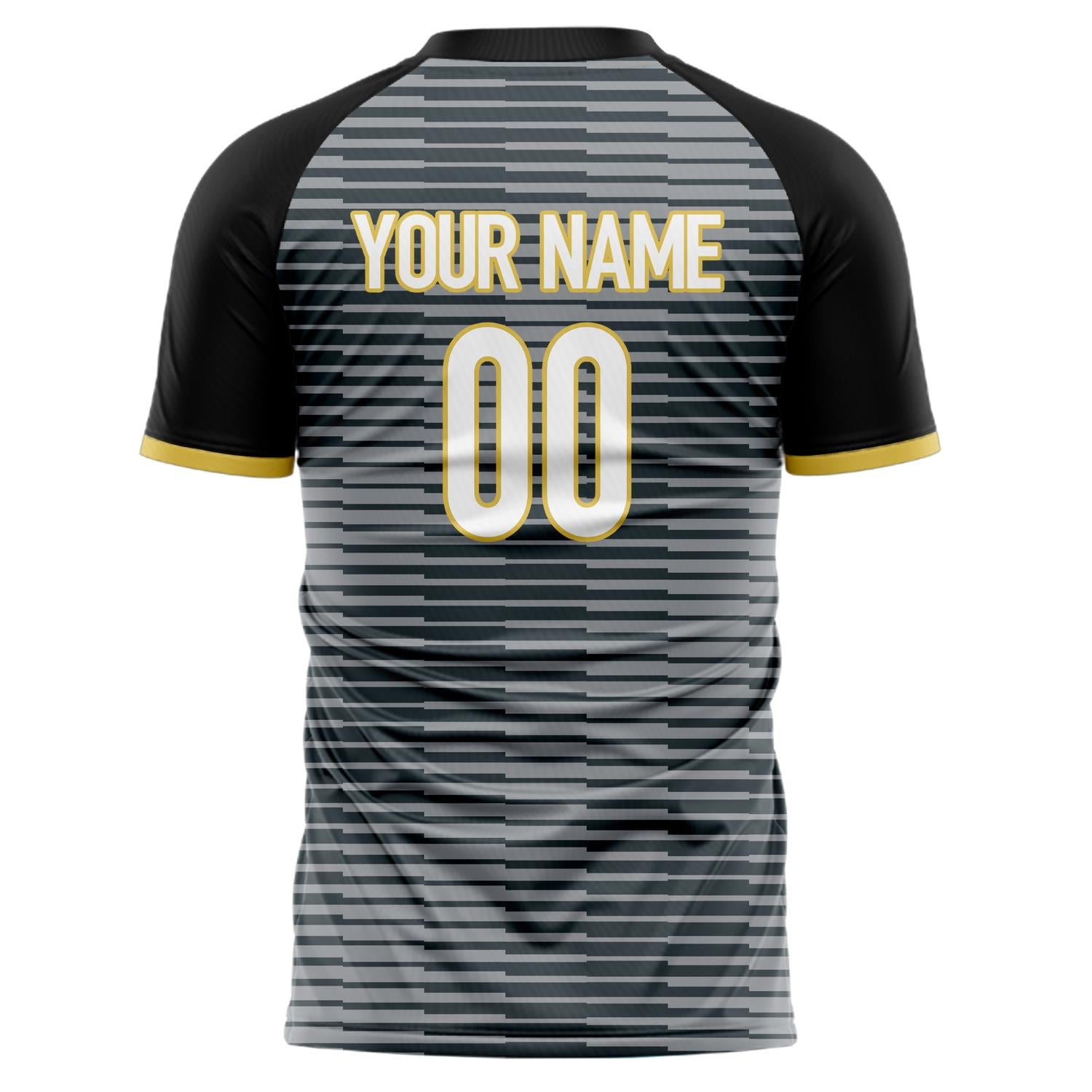Benutzerdefiniertes Professionelles Grau Schwarz Streifen Fußballtrikot