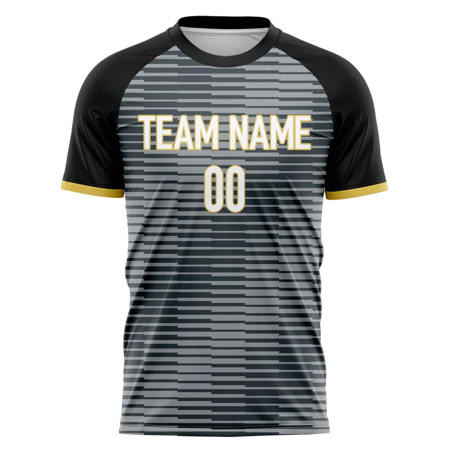 Custom Professional Grey Black Stripes Soccer Jersey