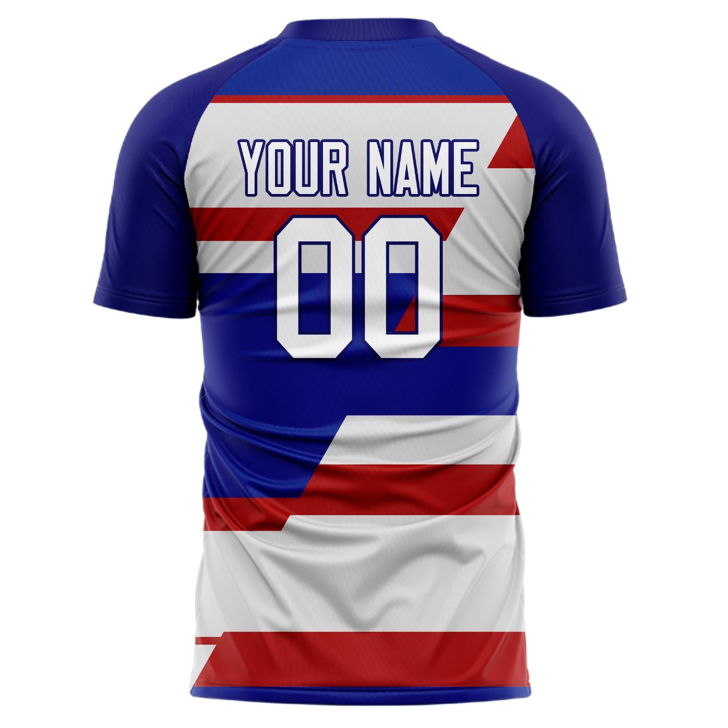 Custom Professional Navy Blue White Abstract Soccer Jersey