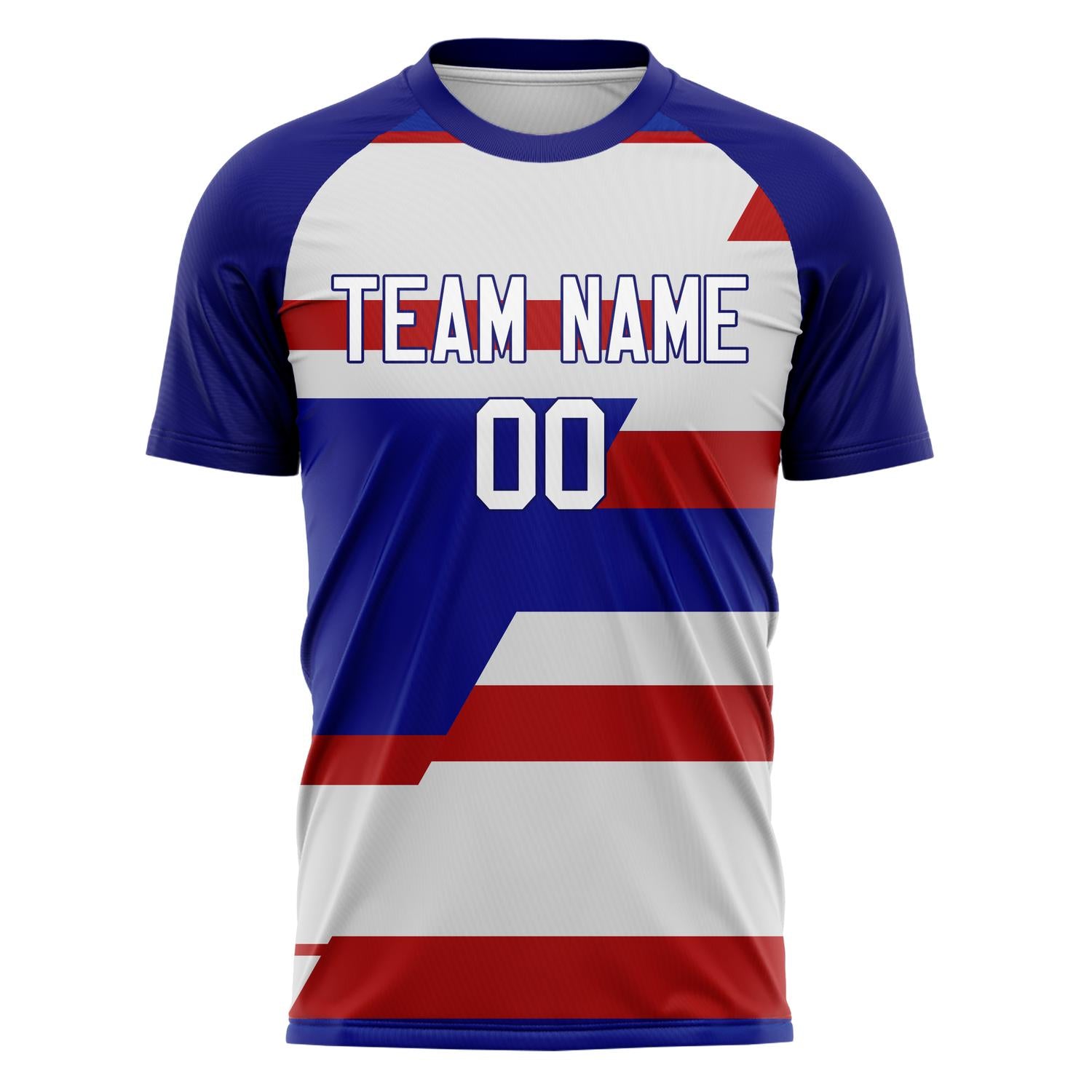 Custom Professional Navy Blue White Abstract Soccer Jersey