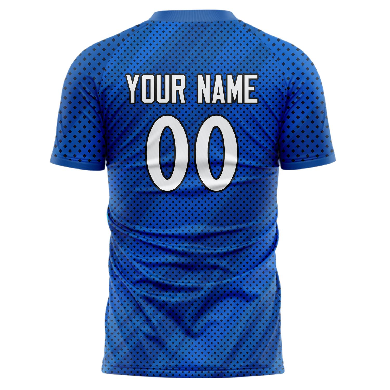 Custom Professional Blue White Dot Soccer Jersey