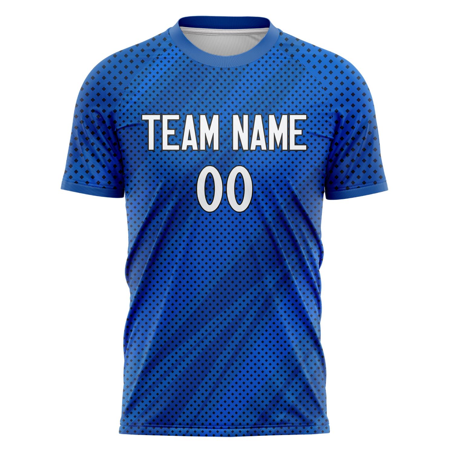 Custom Professional Blue White Dot Soccer Jersey
