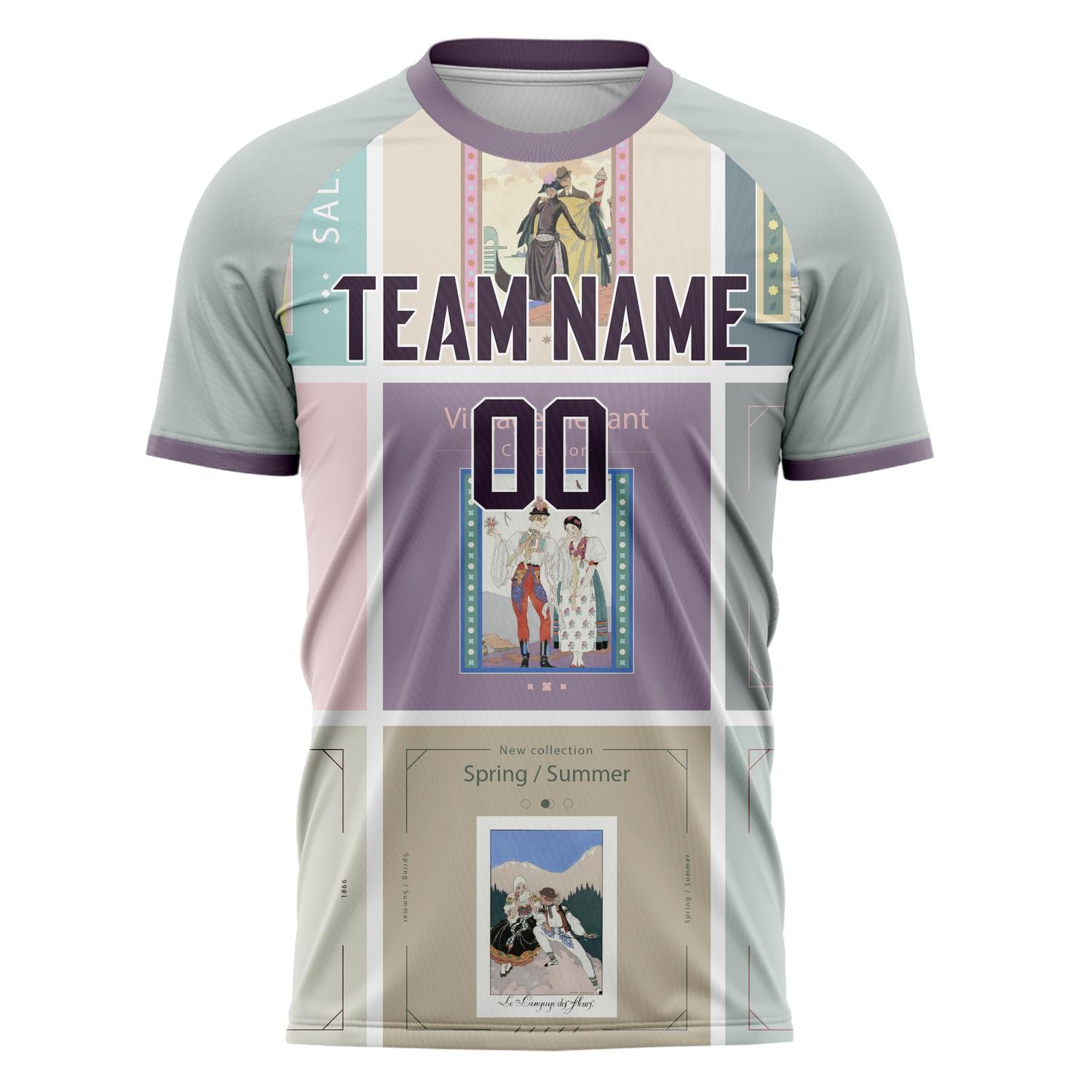 Custom Professional Grey Purple Vintage Soccer Jersey