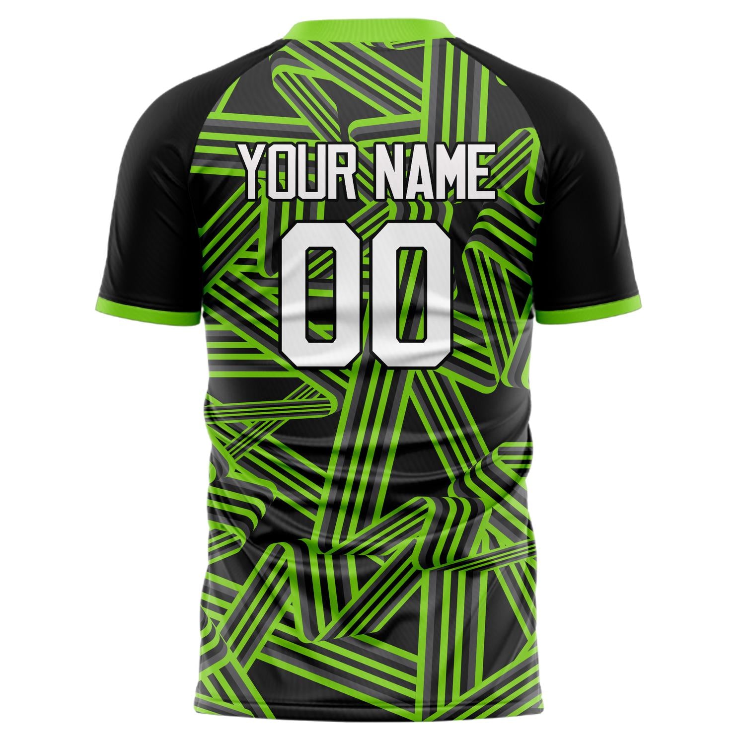 Benutzerdefiniertes Professionelles Kelly Grün Schwarz Geometrisches Fußballtrikot