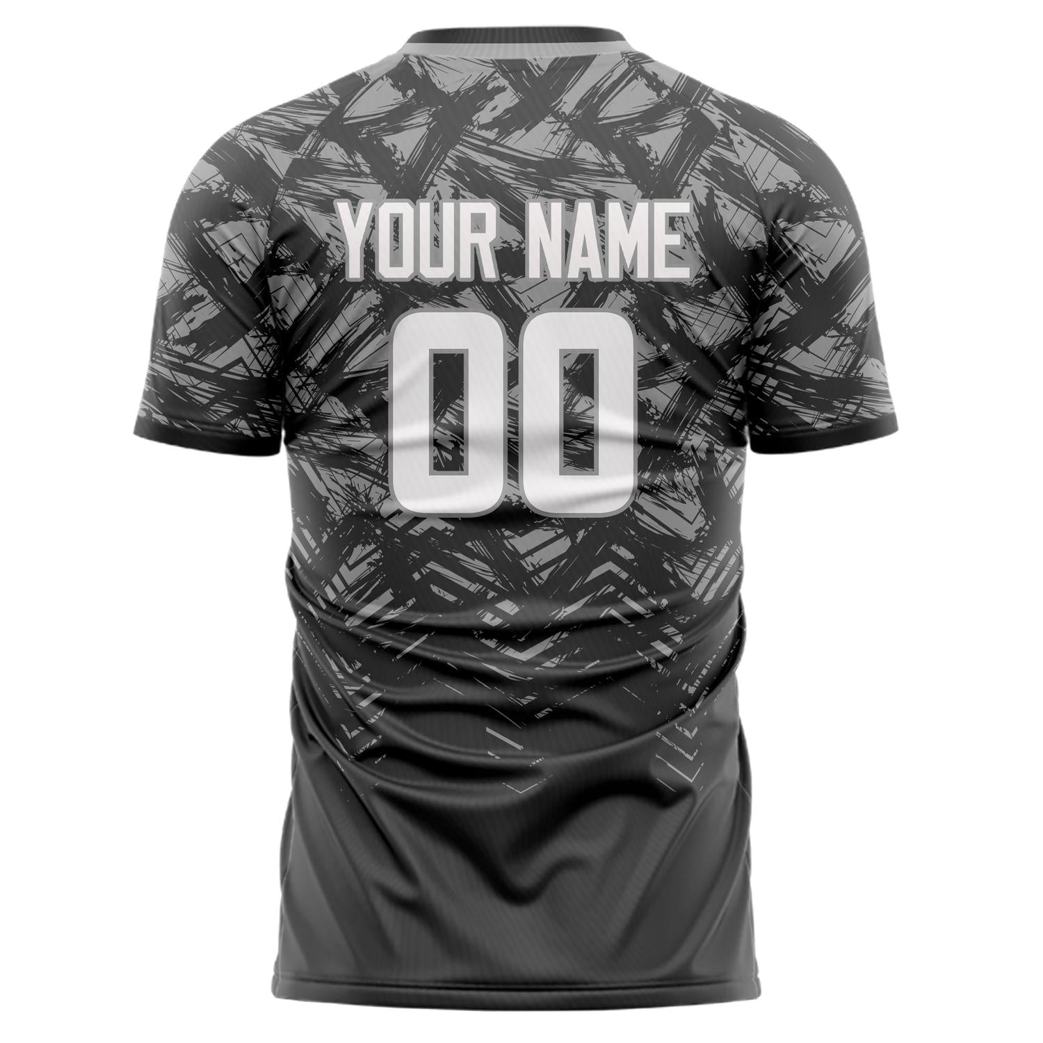 Benutzerdefiniertes Professionelles Grau Weiß Graffiti Fußballtrikot