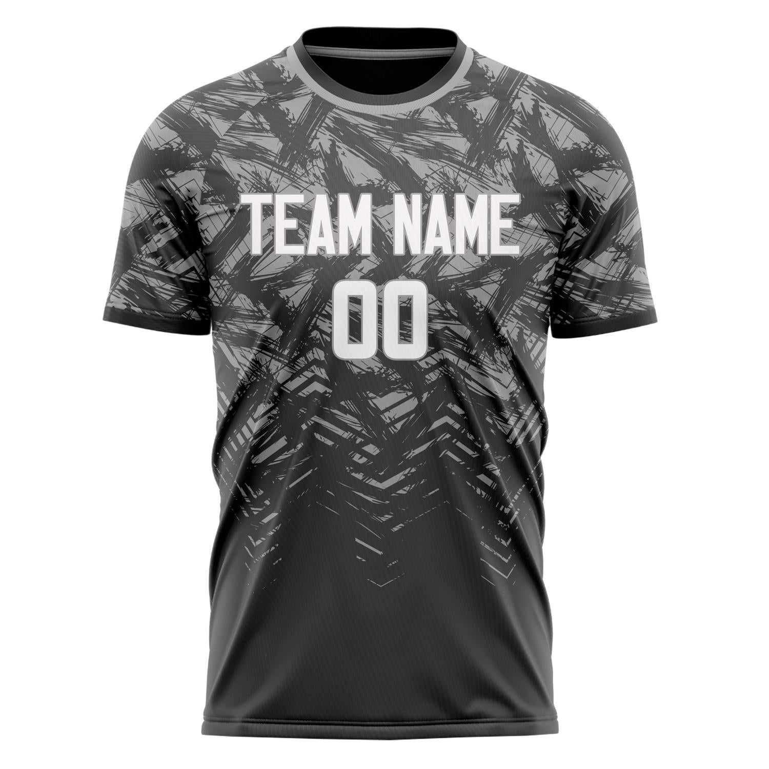 Custom Professional Grey White Graffiti Soccer Jersey