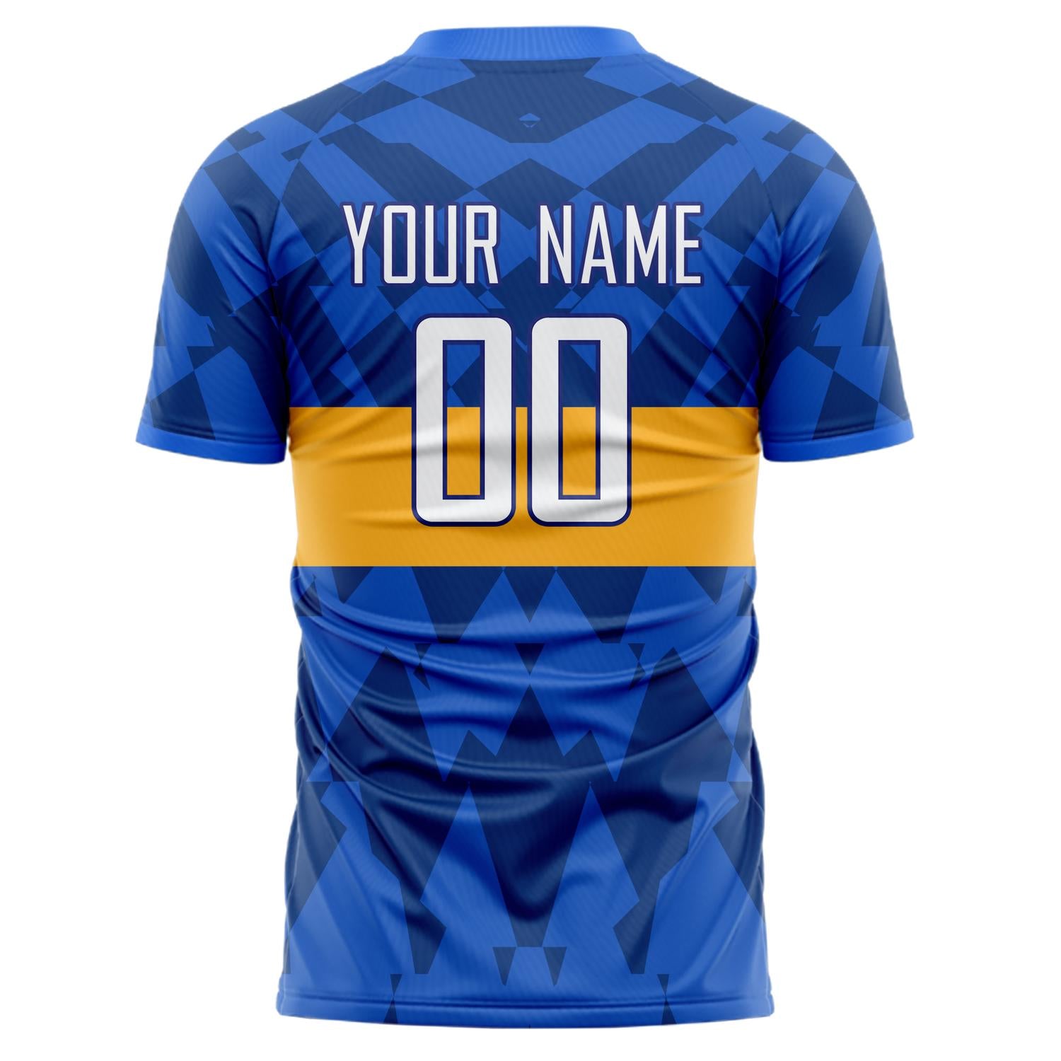 Benutzerdefiniertes Professionelles Blau Gold Diamant Fußballtrikot