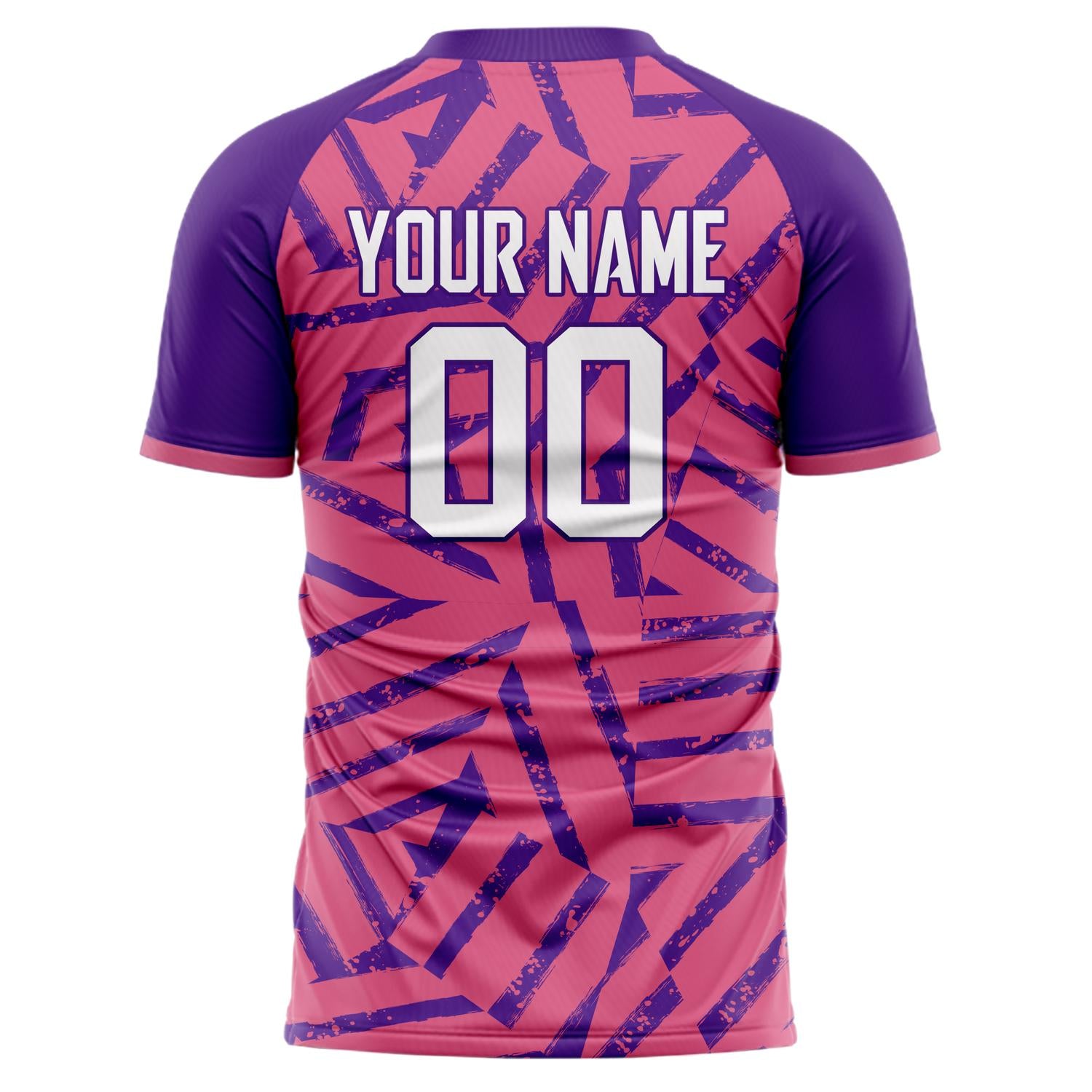 Benutzerdefiniertes Professionelles Rosa Lila Geometrie Fußballtrikot