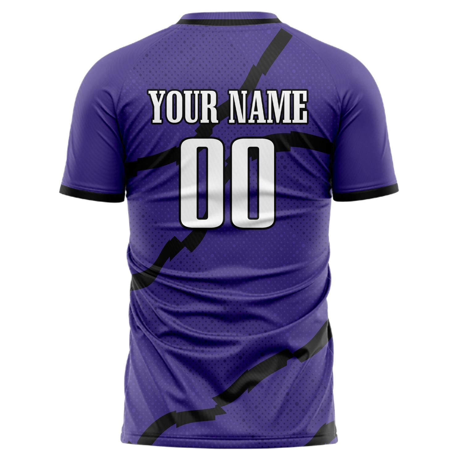 Custom Professional Purple Black Two Stripes Soccer Jersey