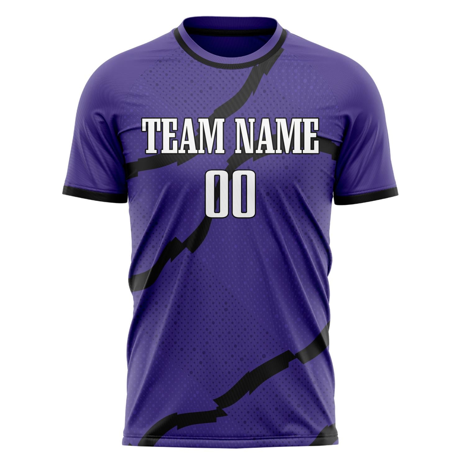 Custom Professional Purple Black Two Stripes Soccer Jersey