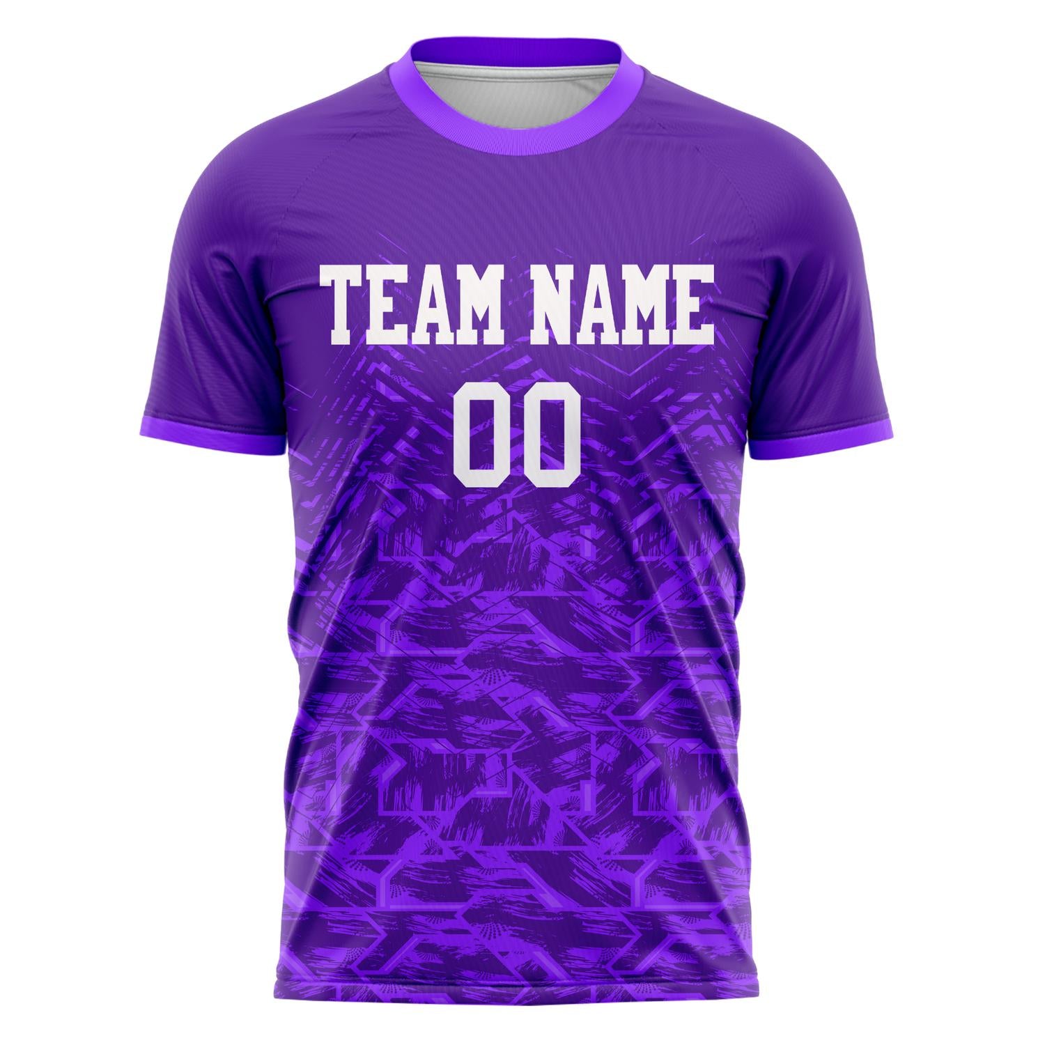 Custom Professional Purple White Geometric Soccer Jersey