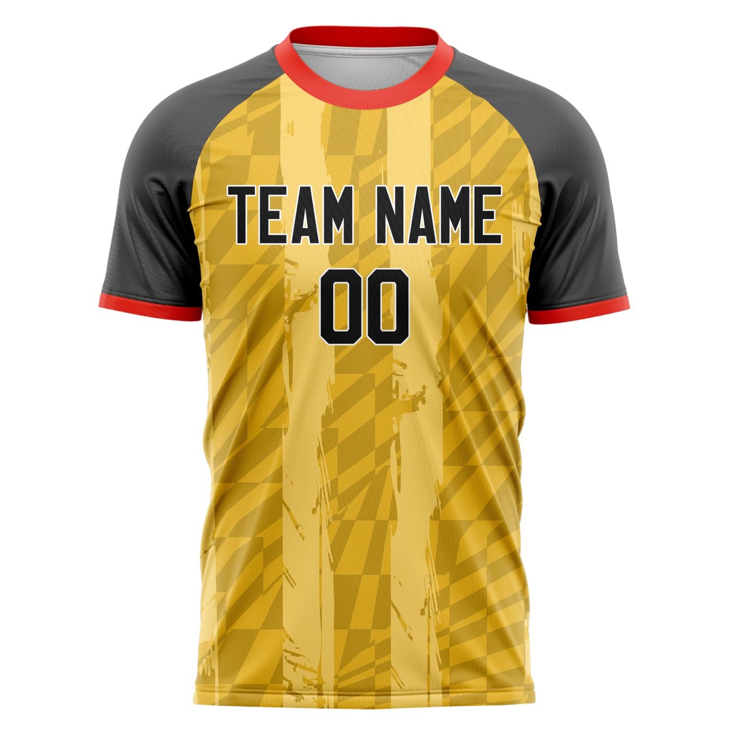 Custom Professional Old Gold Grey Double Stripe Soccer Jersey