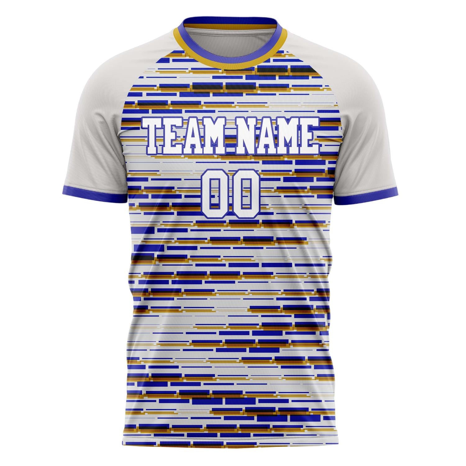 Custom Professional White Royal Blue Brick Soccer Jersey