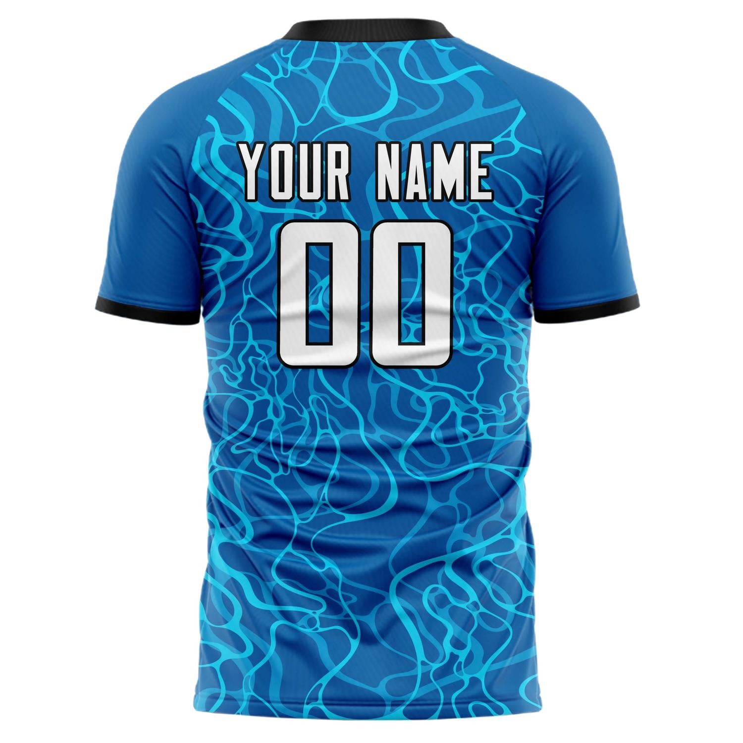 Benutzerdefiniertes Professionelles Blau Weiß Wasserwellen Fußballtrikot