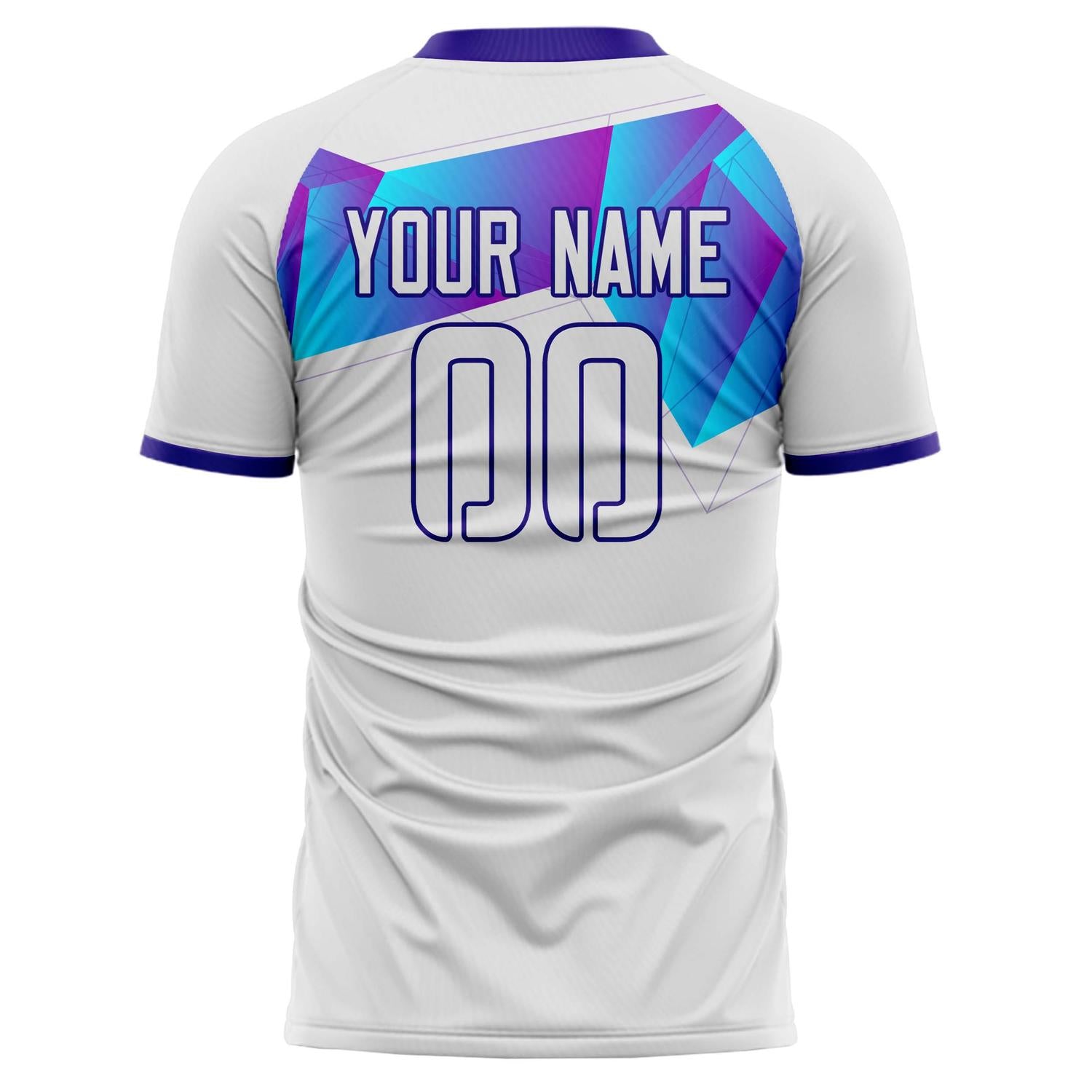 Benutzerdefiniertes Professionelles Weiß Lila Geometrisches Fußballtrikot