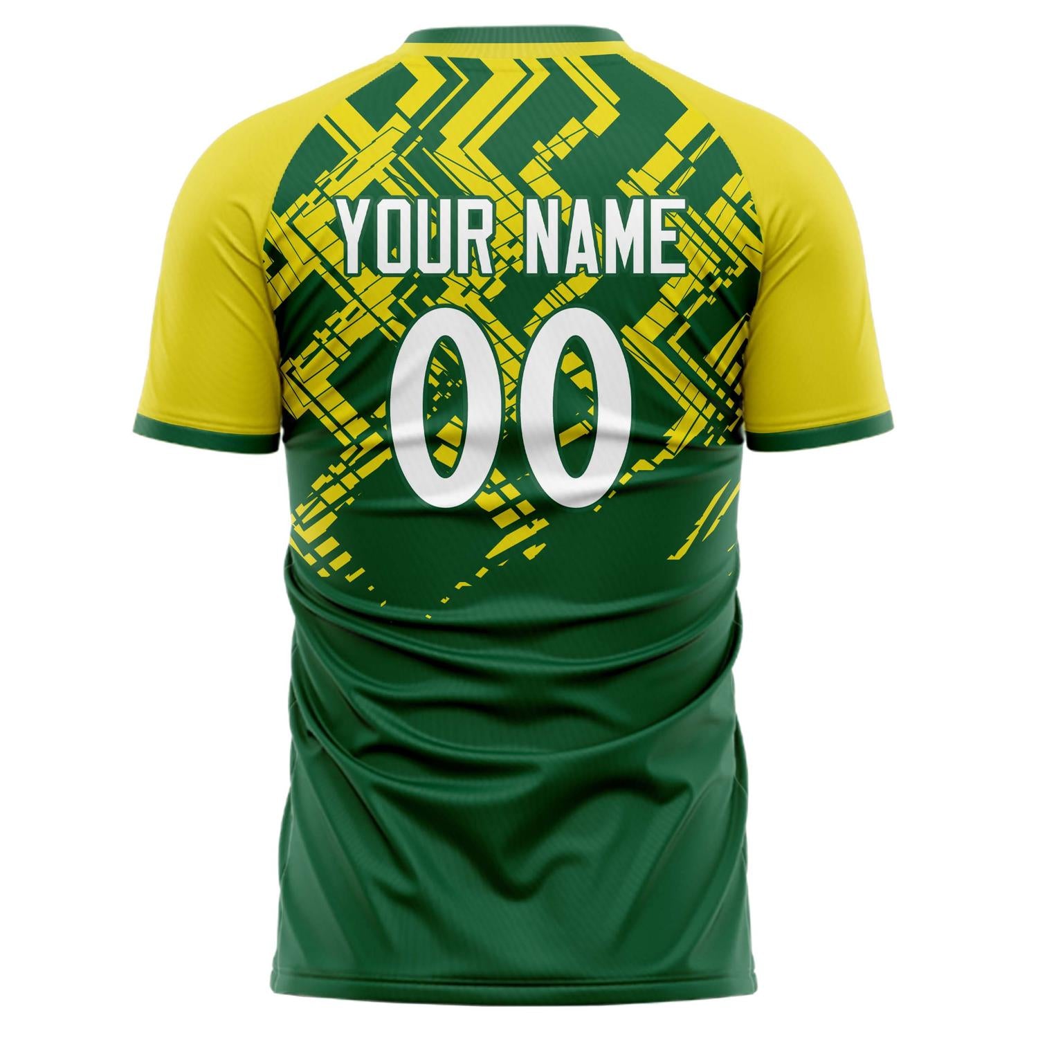 Benutzerdefiniertes Professionelles Kelly Grün Gelb Technisches Fußballtrikot
