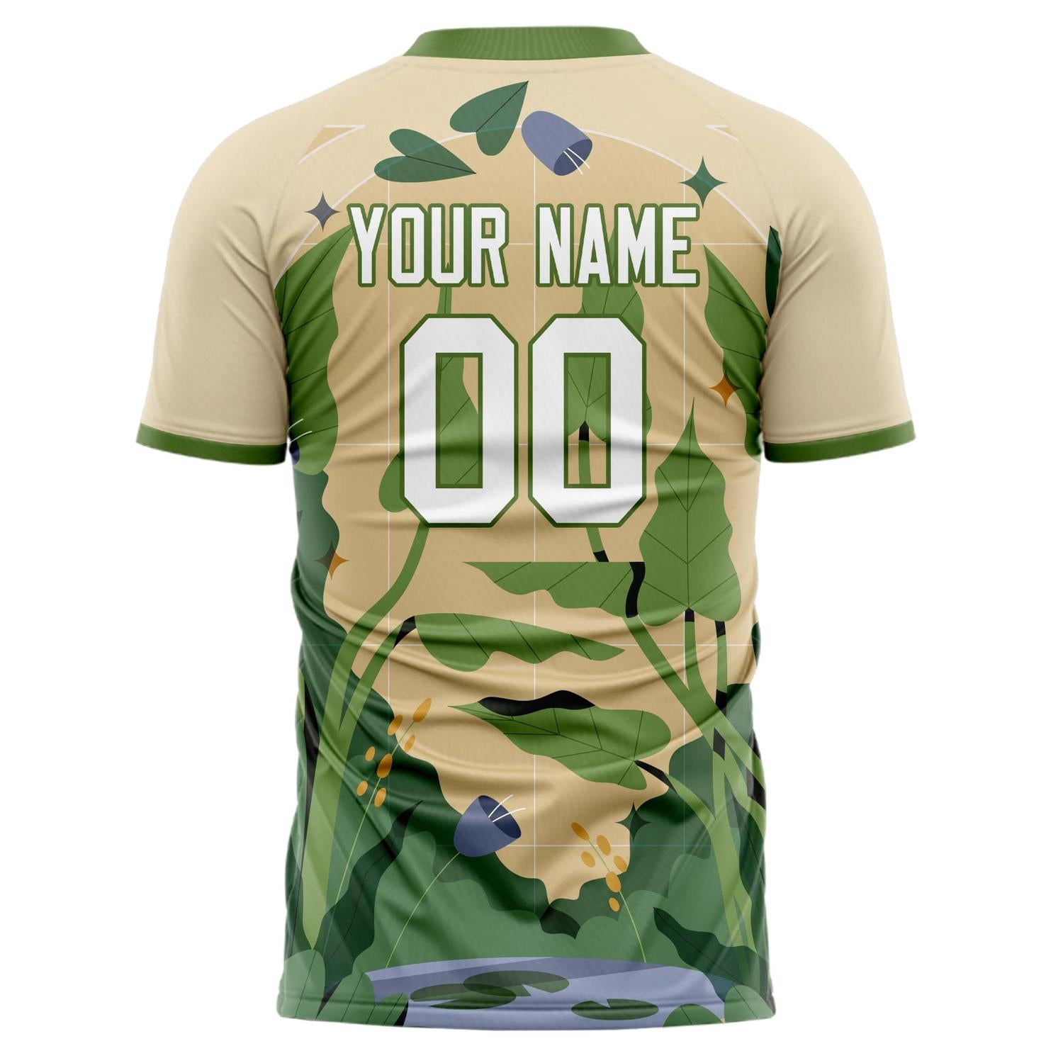 Benutzerdefiniertes Professionelles Creme Grün Graffiti Stil Fußballtrikot