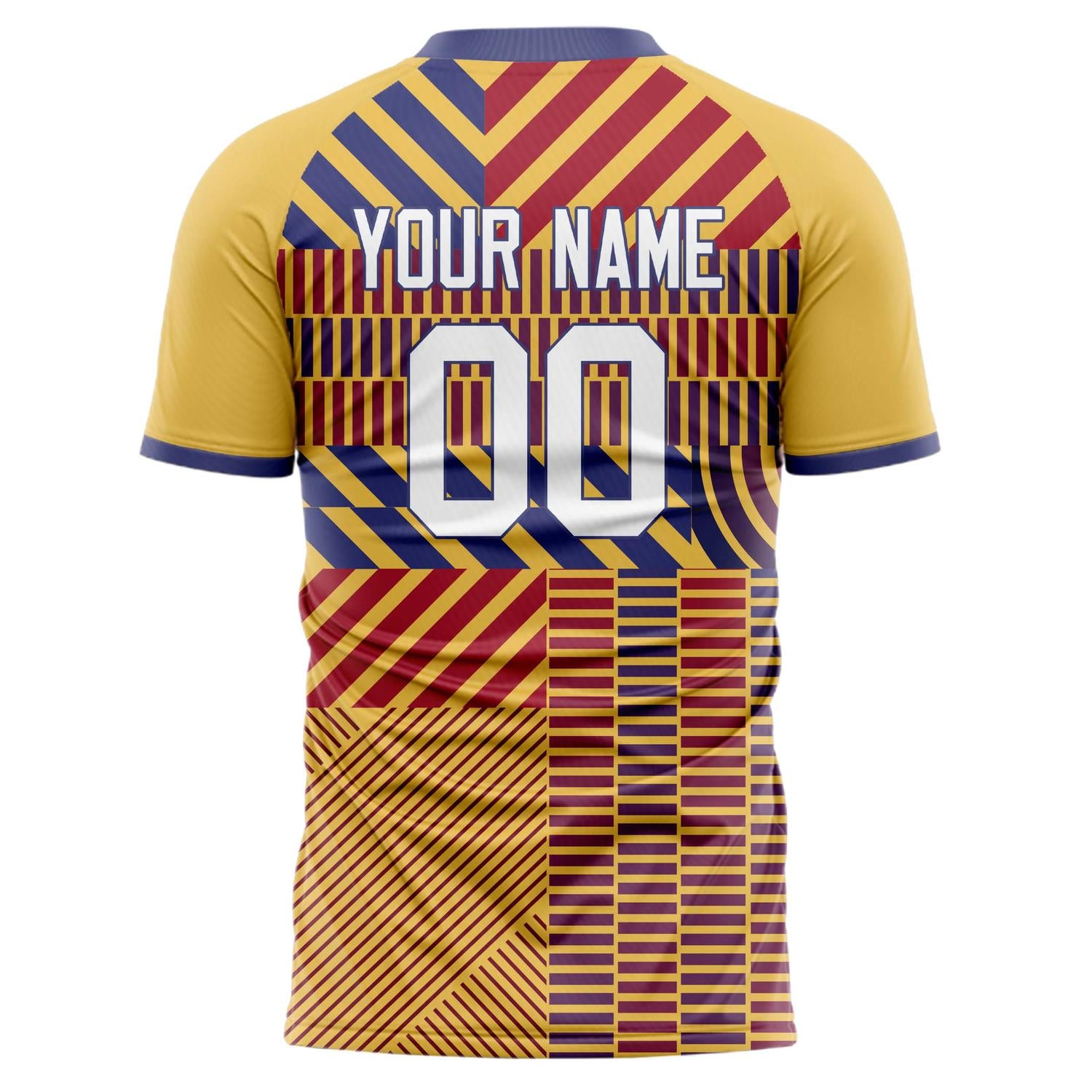 Benutzerdefiniertes Professionelles Gold Rot Geometrisches Fußballtrikot