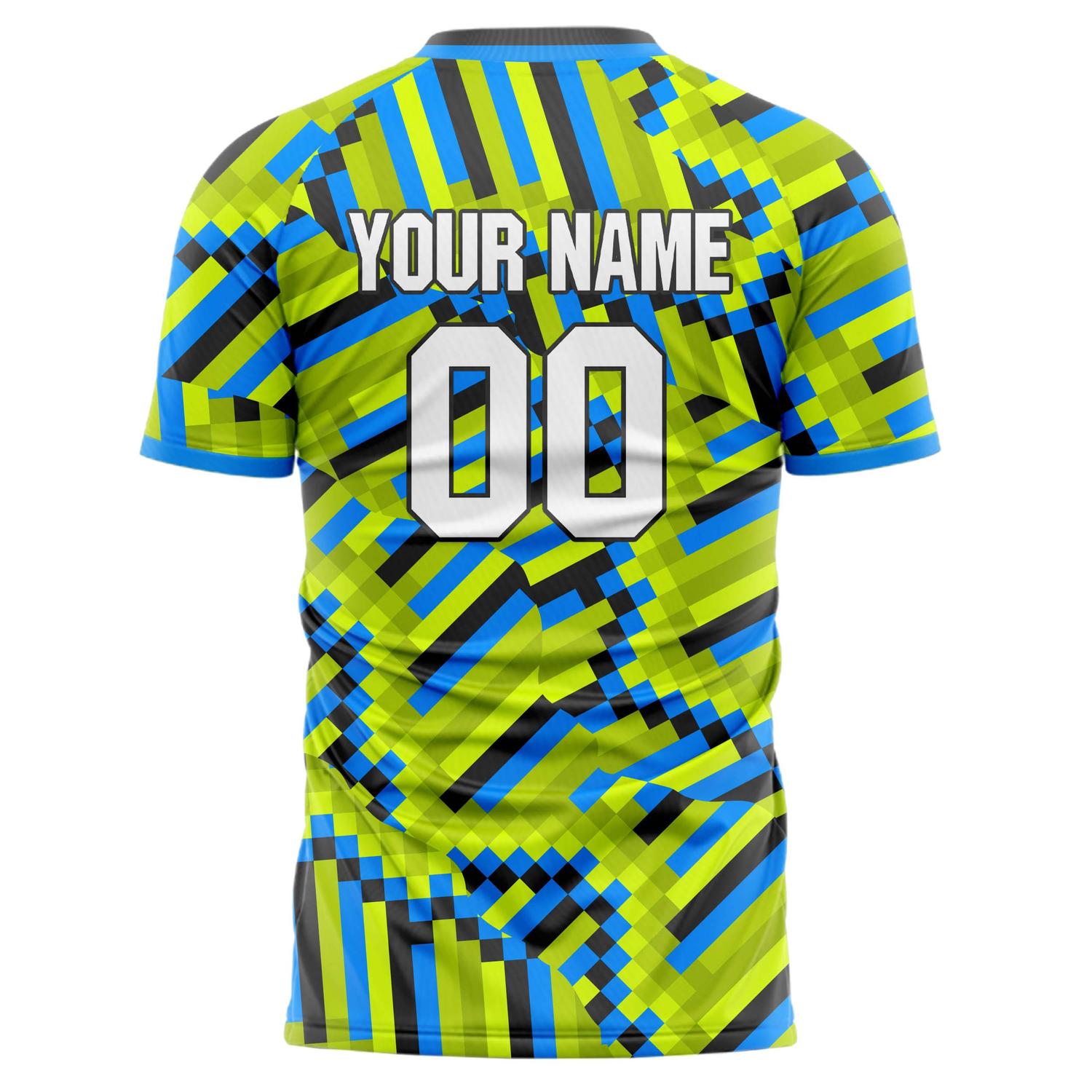 Benutzerdefiniertes Professionelles Blau Grün Abstraktes Fußballtrikot